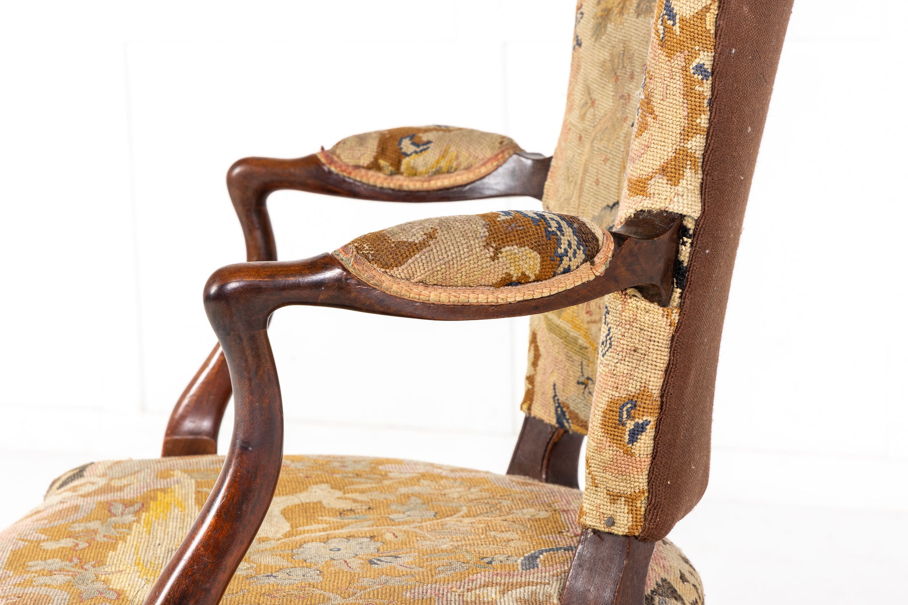 George III 'Hepplewhite' Mahogany Open Armchair