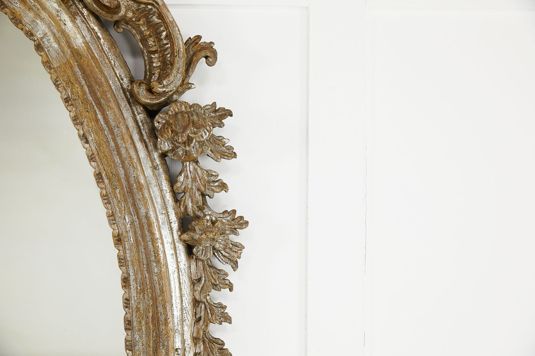 Large 18th Century Italian Silver Gilt Mirror