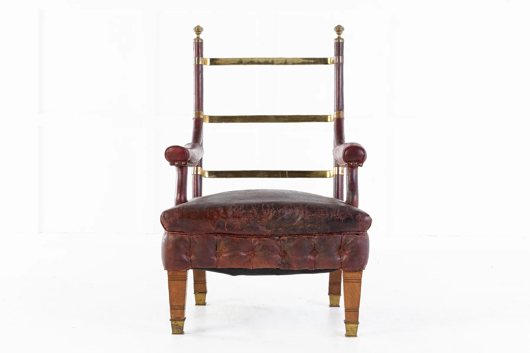 SOLD, 19th Century Mahogany and Leather Armchair