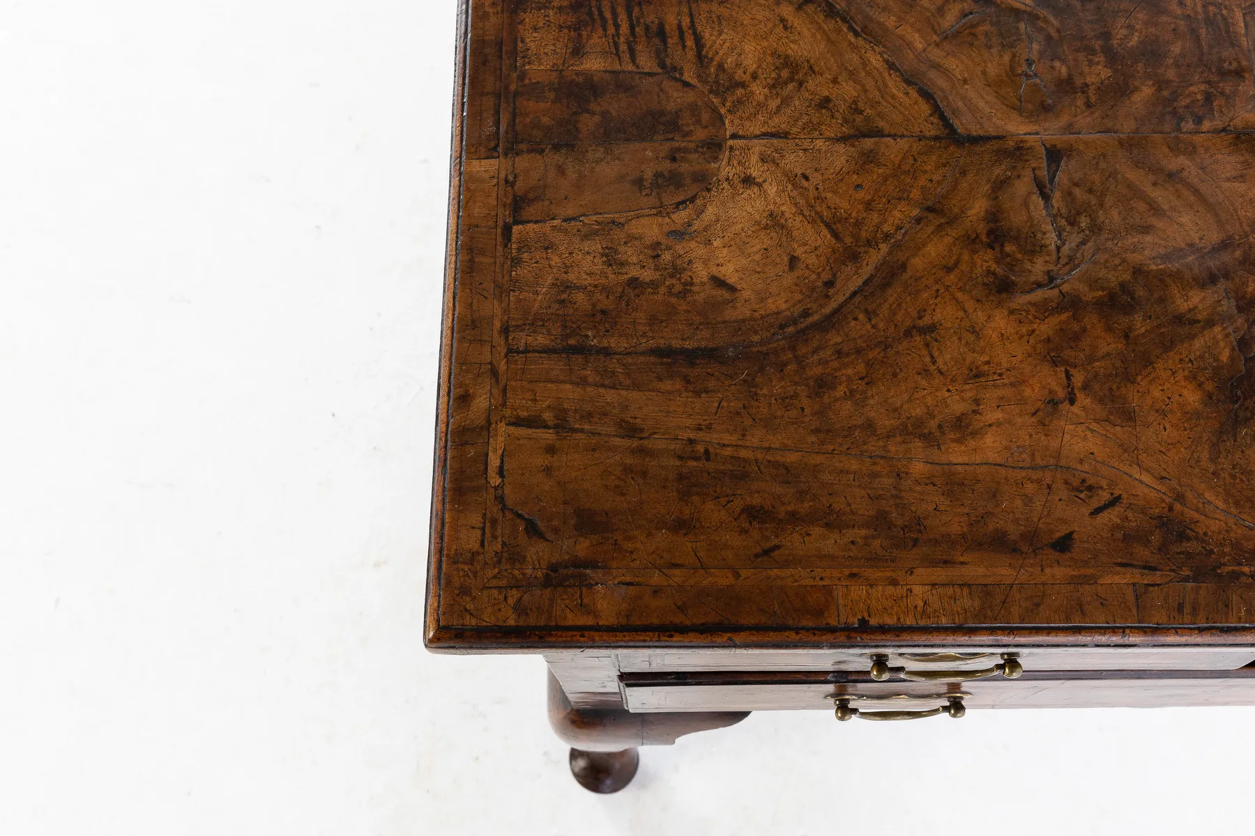 SOLD, George I Walnut Cabriole Leg Lowboy