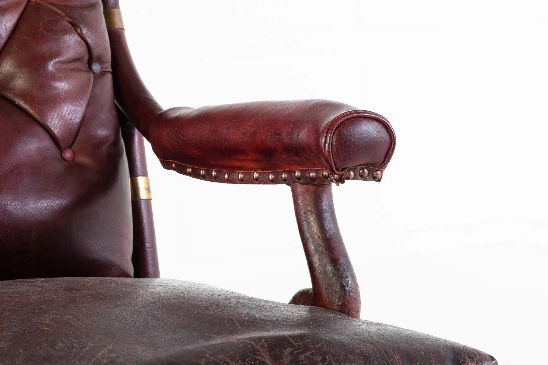SOLD, 19th Century Mahogany and Leather Armchair