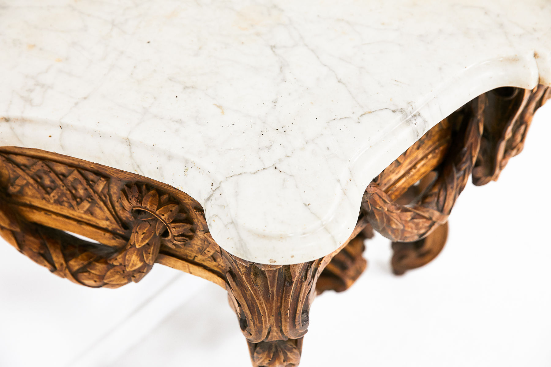 18th Century French Carved Walnut Console Table