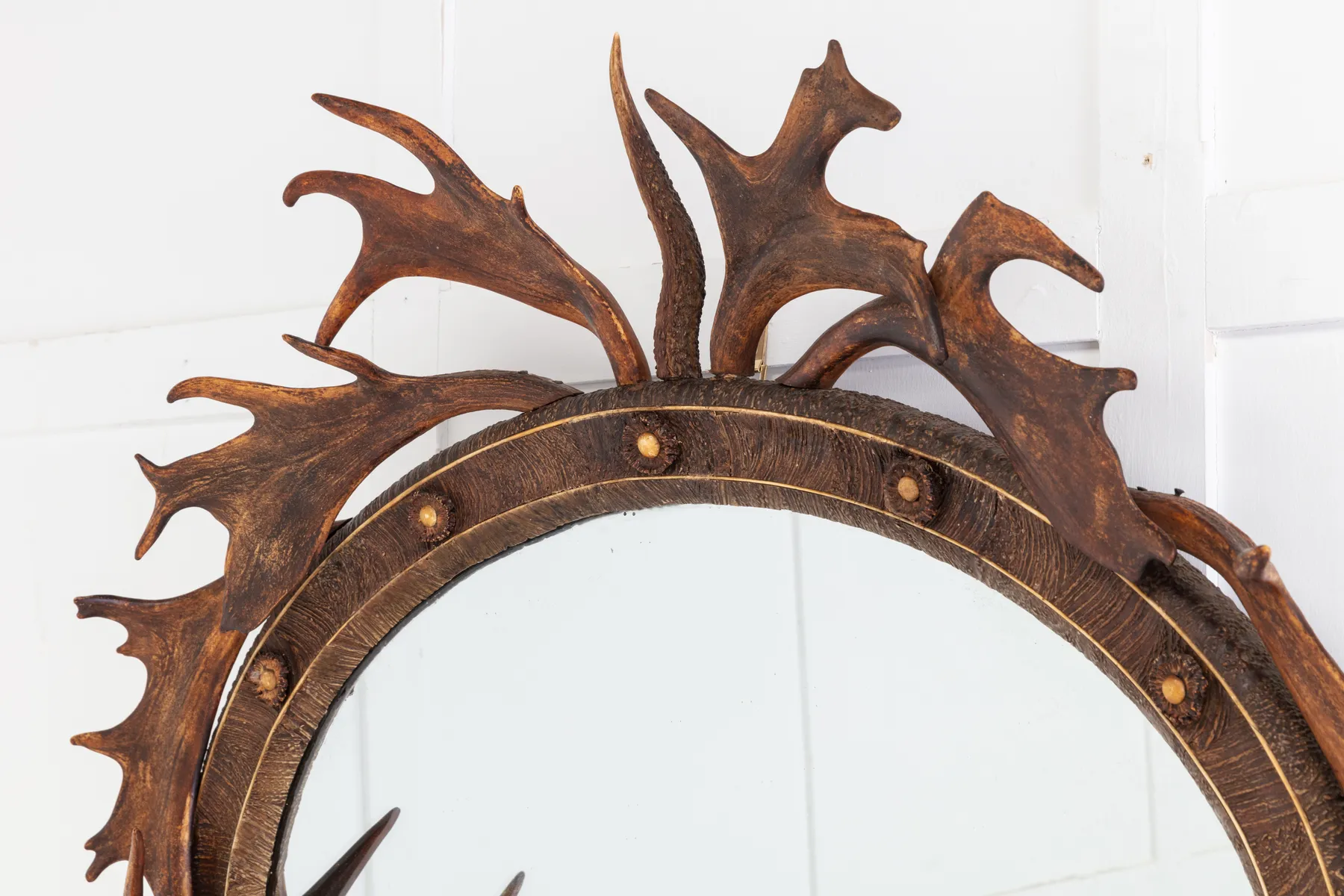 SOLD, 19th Century Oval Antler Mirror