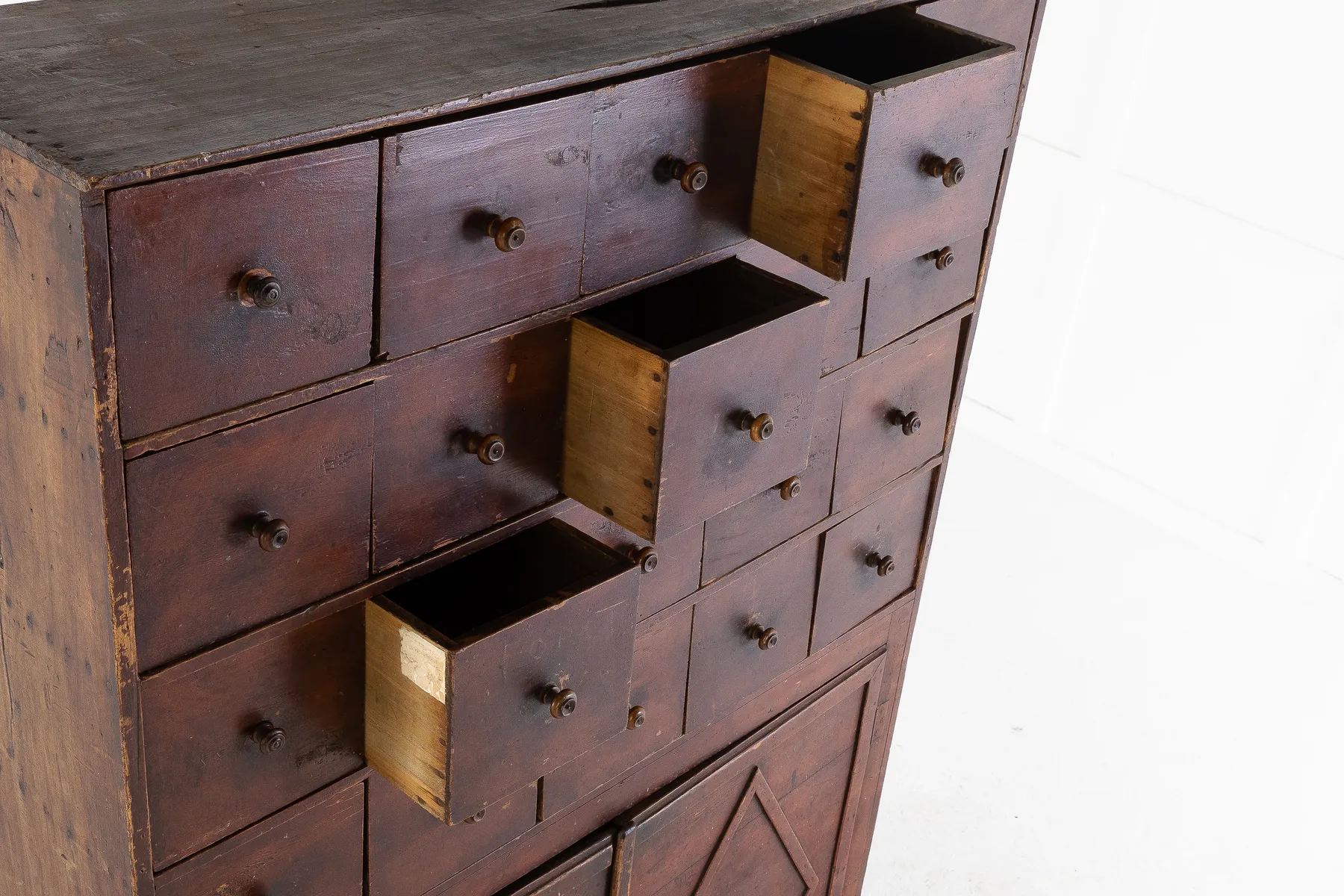 SOLD, 19th Century Painted Pine Apothecary Cabinet