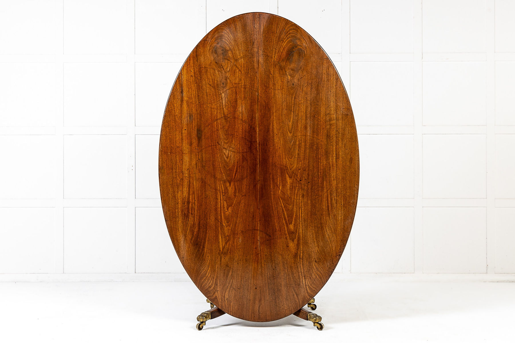 Large Early 19th Century Mahogany Oval Tilt Top Table