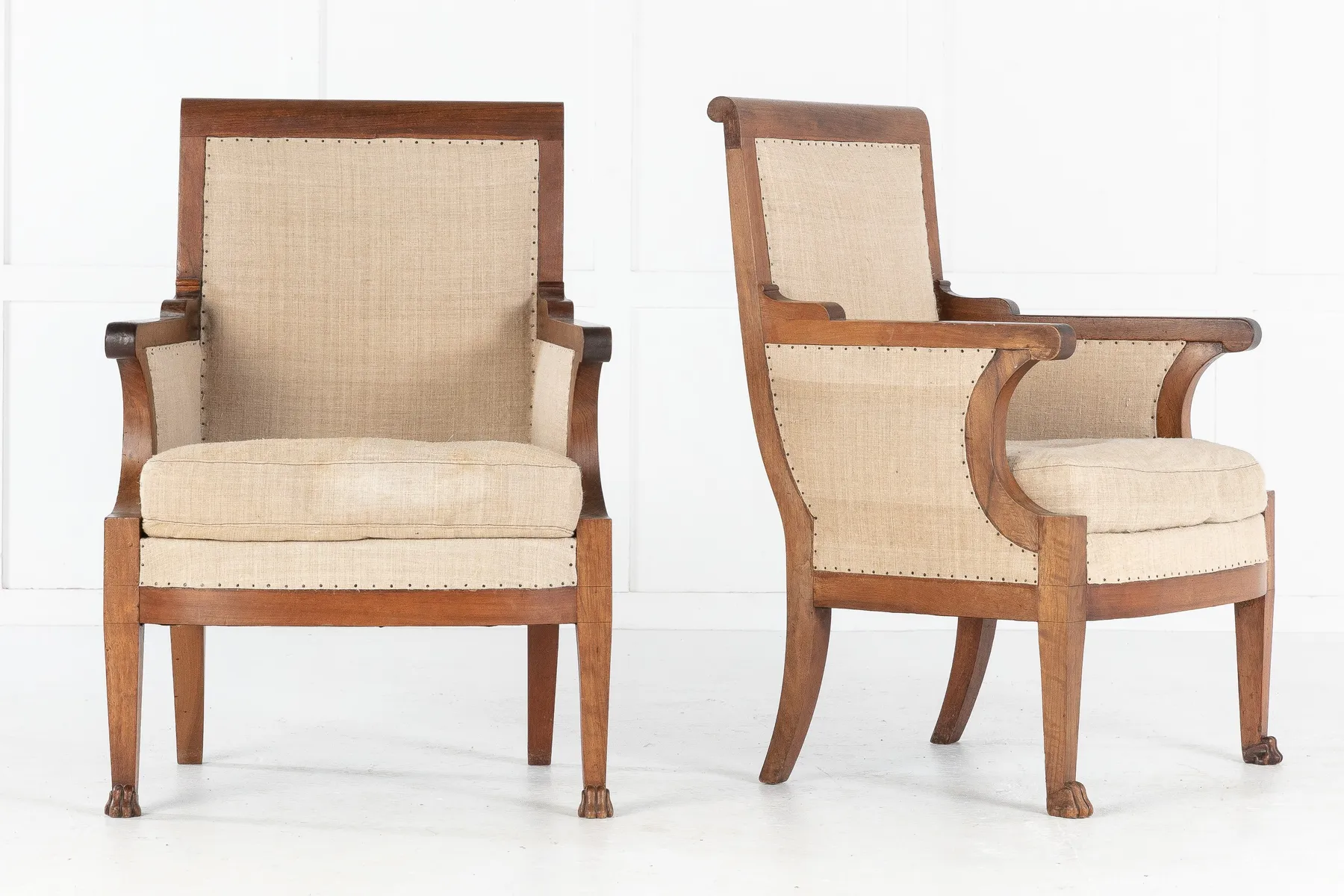 SOLD, Pair of 19th Century French Walnut Armchairs