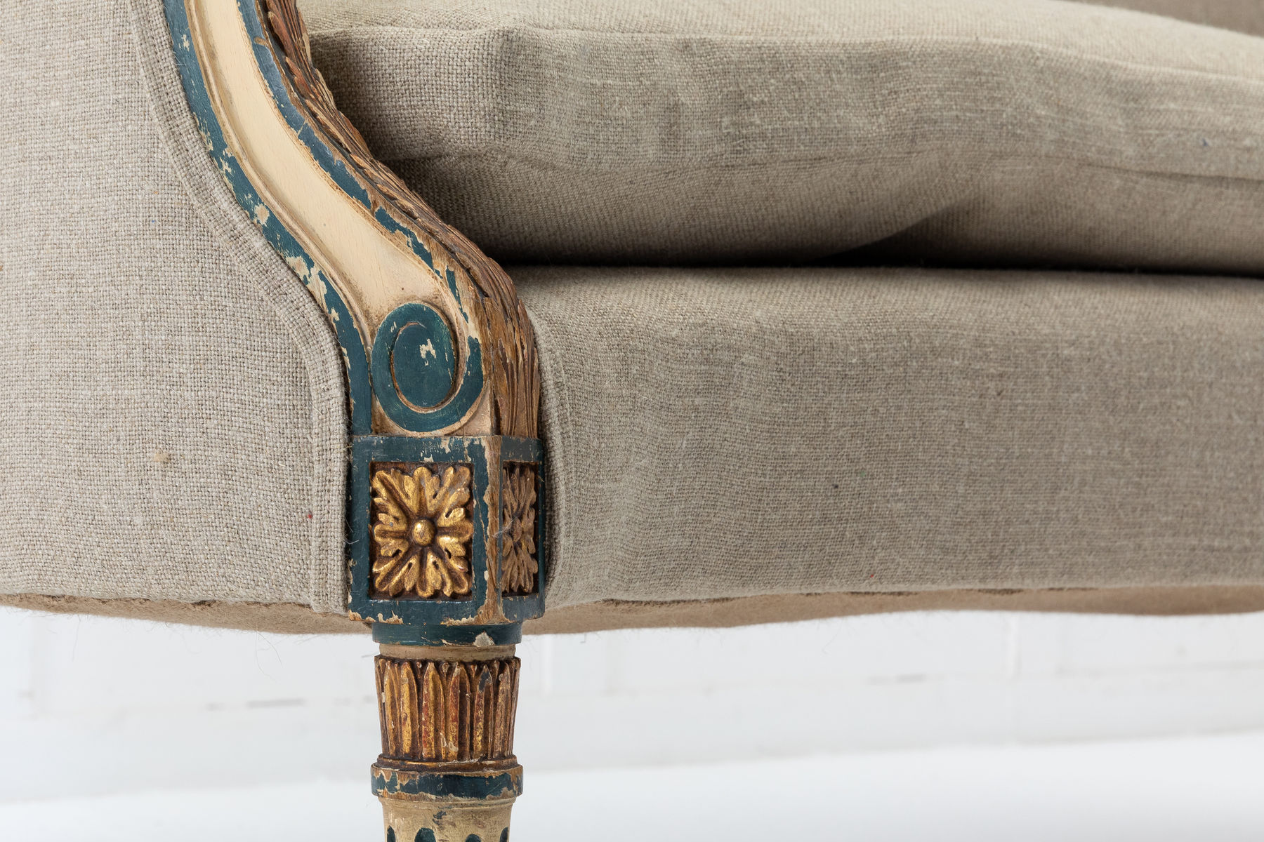 19th Century Italian Carved Wood Sofa