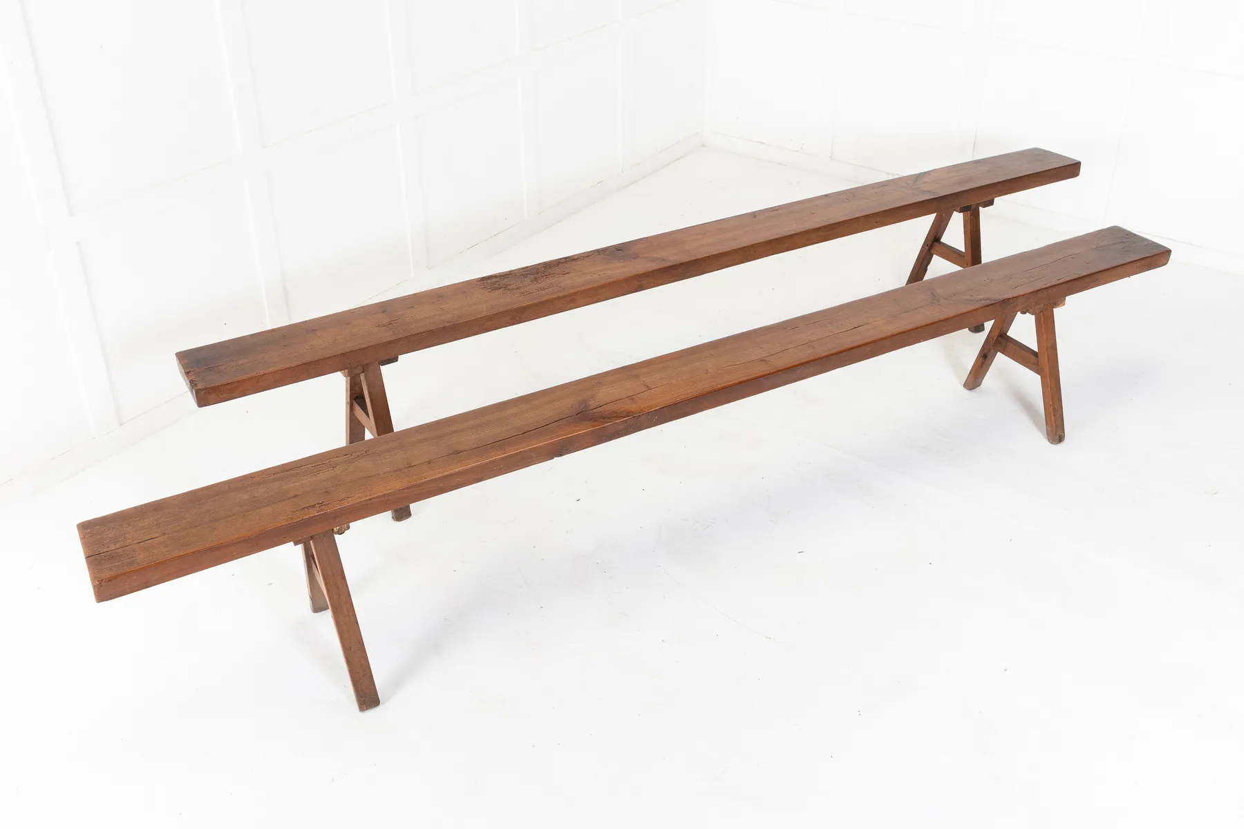 Pair of 19th Century French Walnut Benches