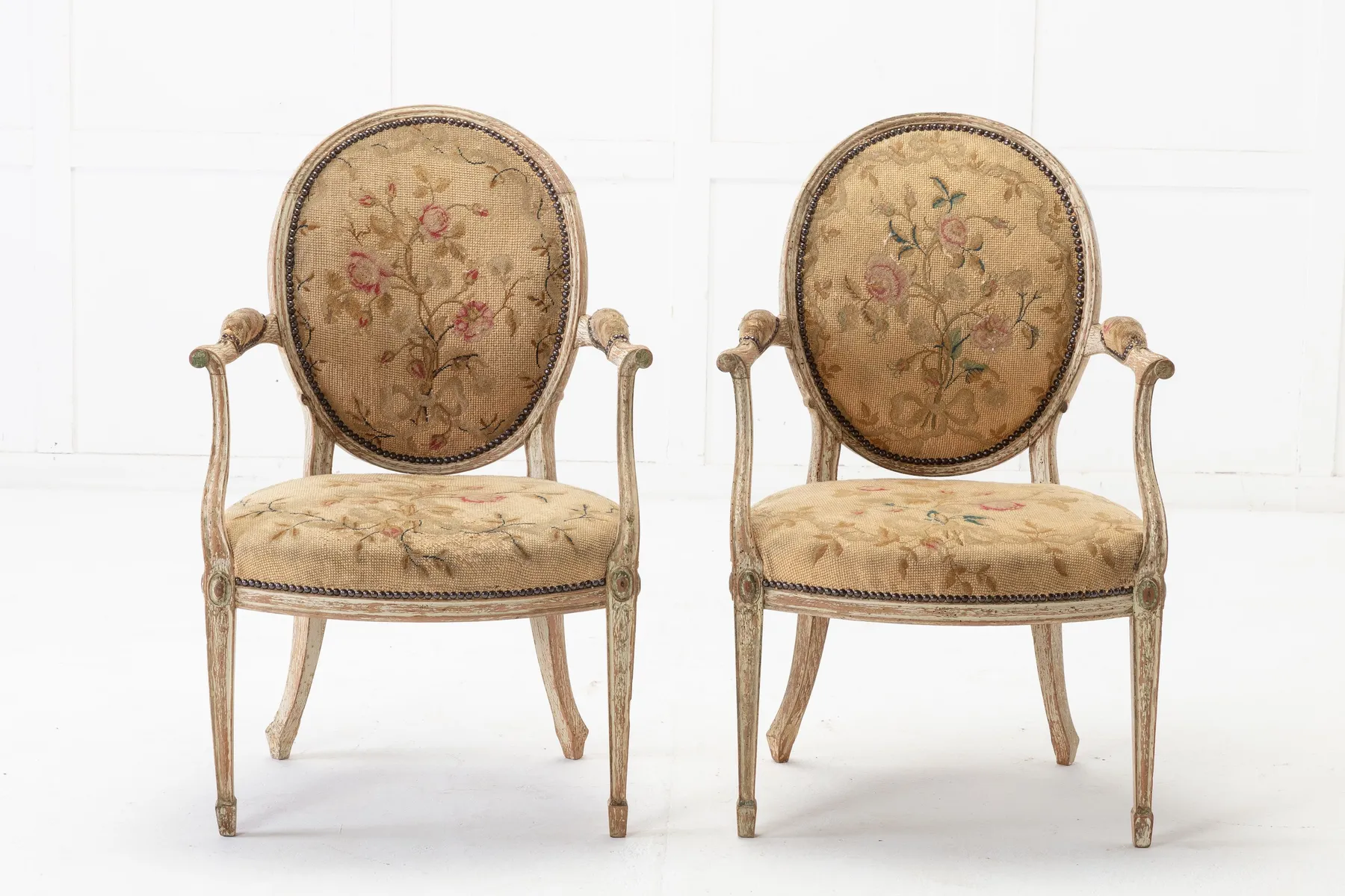 SOLD, Pair of 18th Century English Chairs with Original Paint