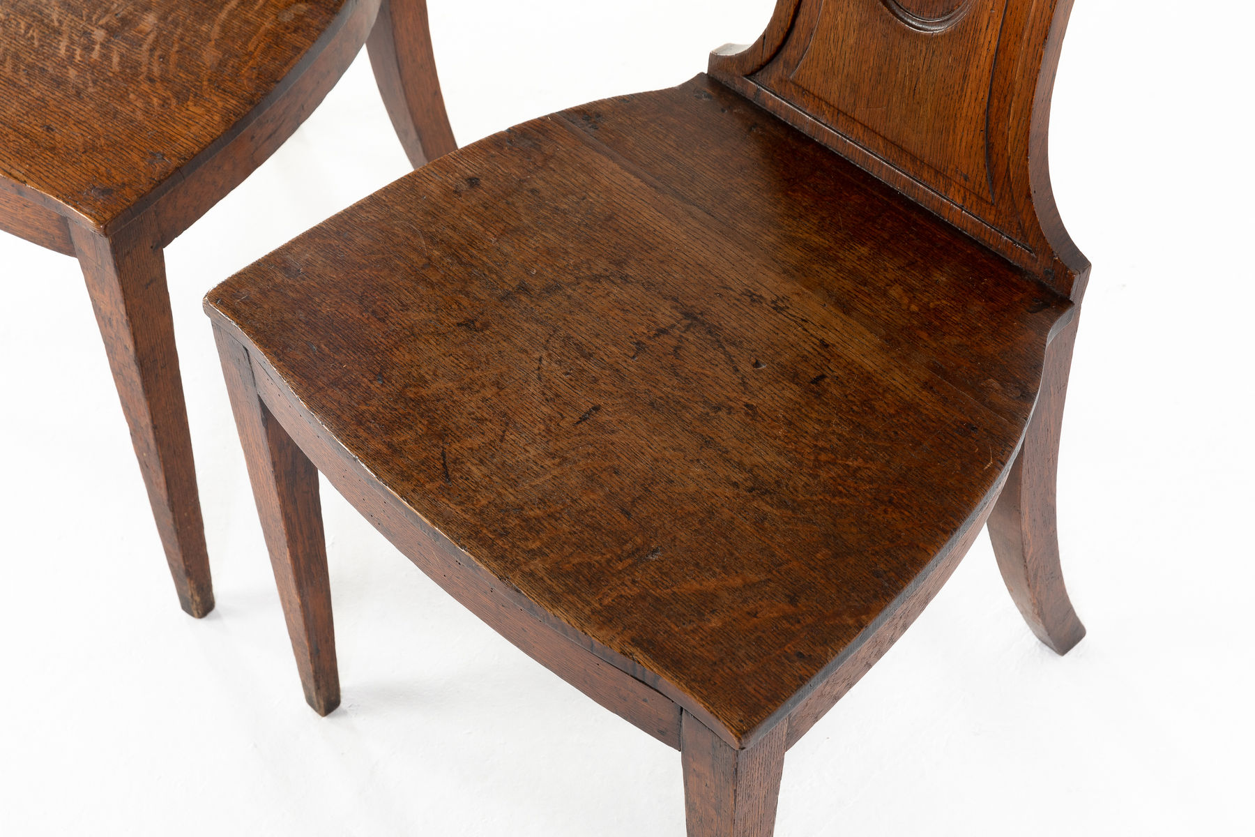 SOLD, Pair of Regency Oak Hall Chairs