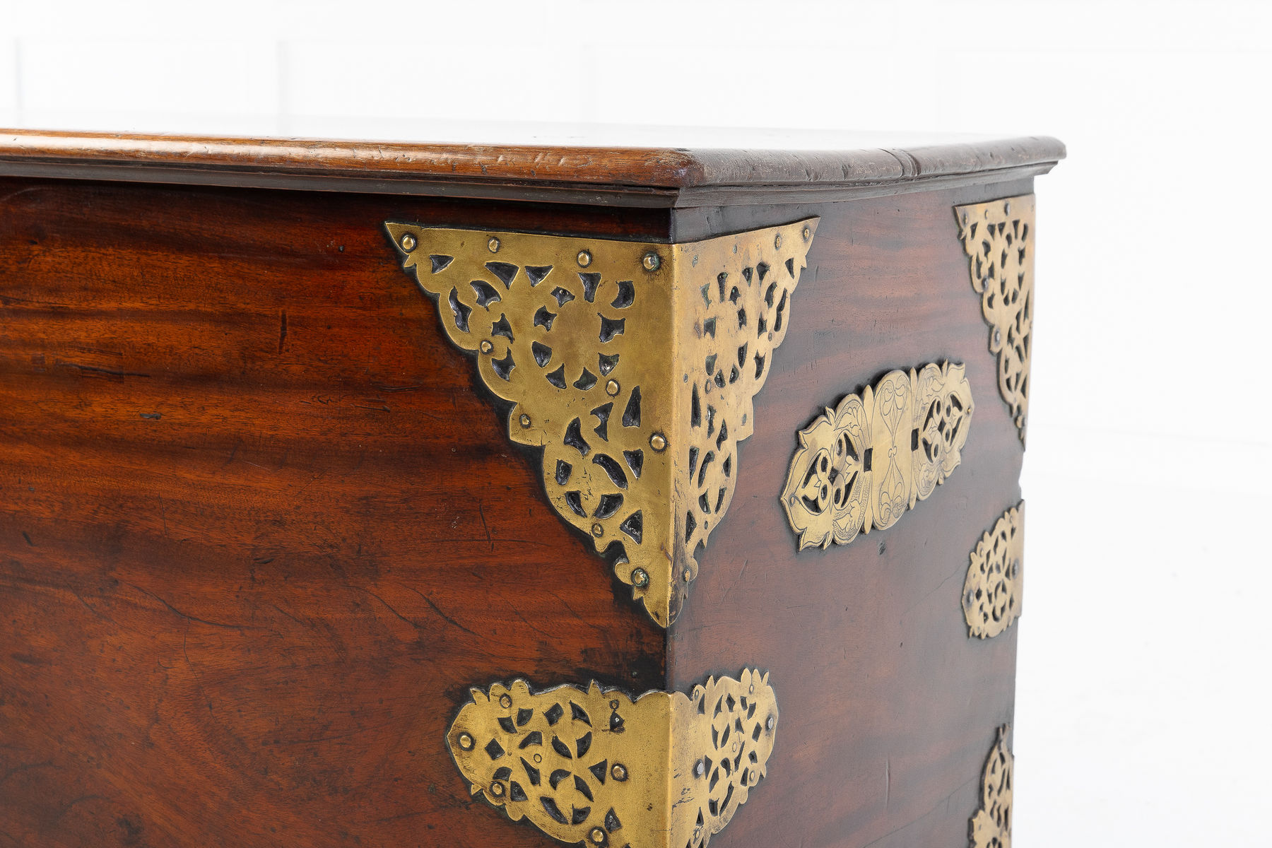 SOLD, 18th Century Brass Mounted Trunk