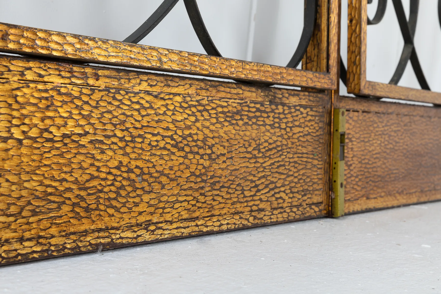 Pair of 1960s Spanish Wrought Iron and Gilt Metal Doors