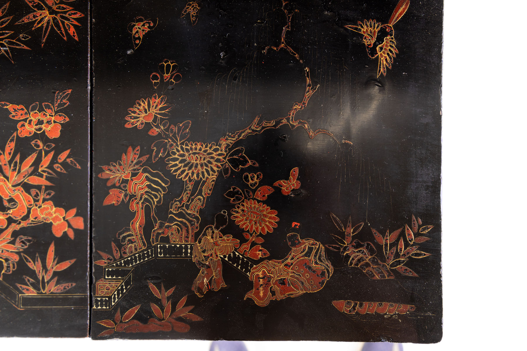 19th Century Chinese Export Lacquer Writing Table/Cabinet