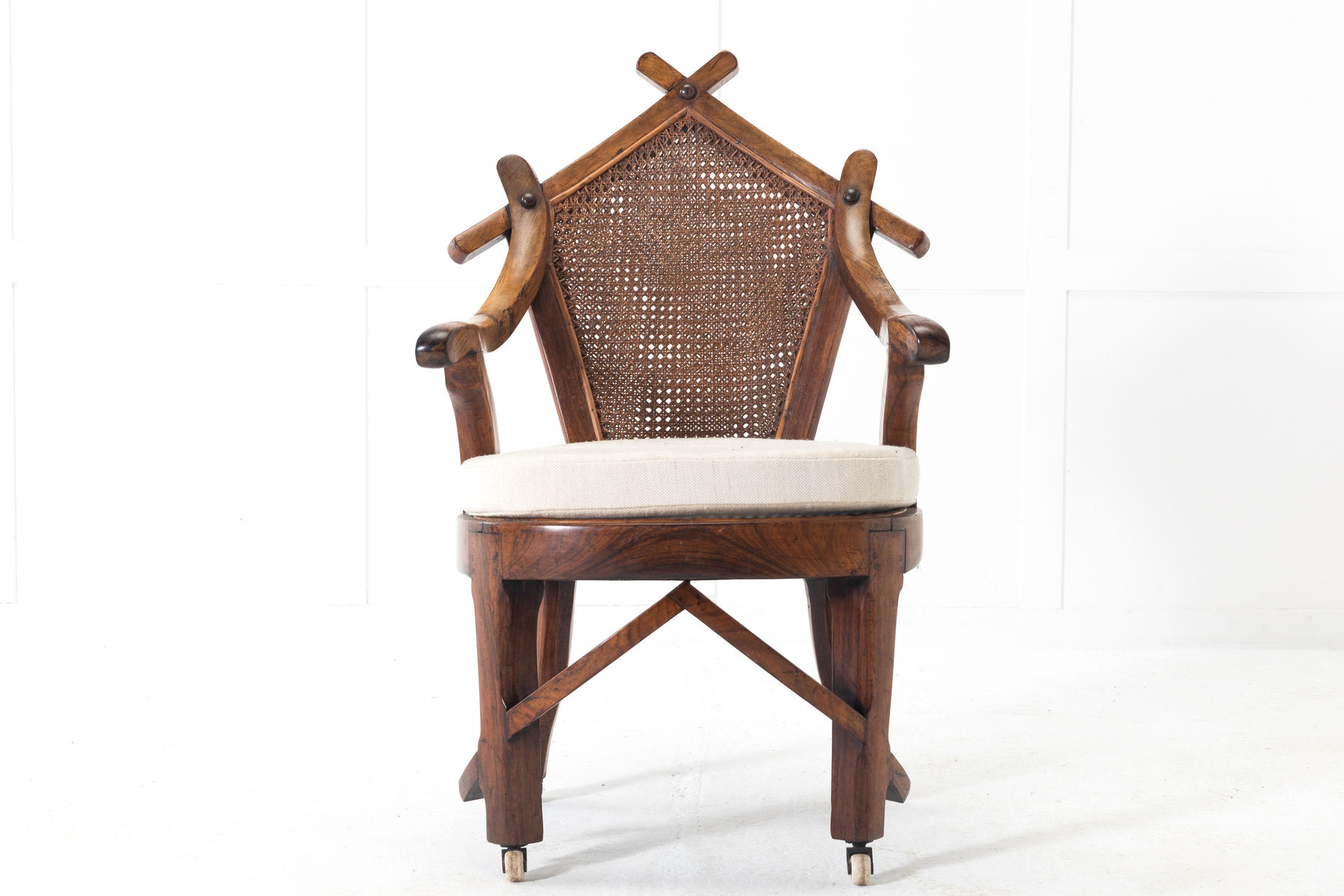 19th Century Walnut and Cane Chair