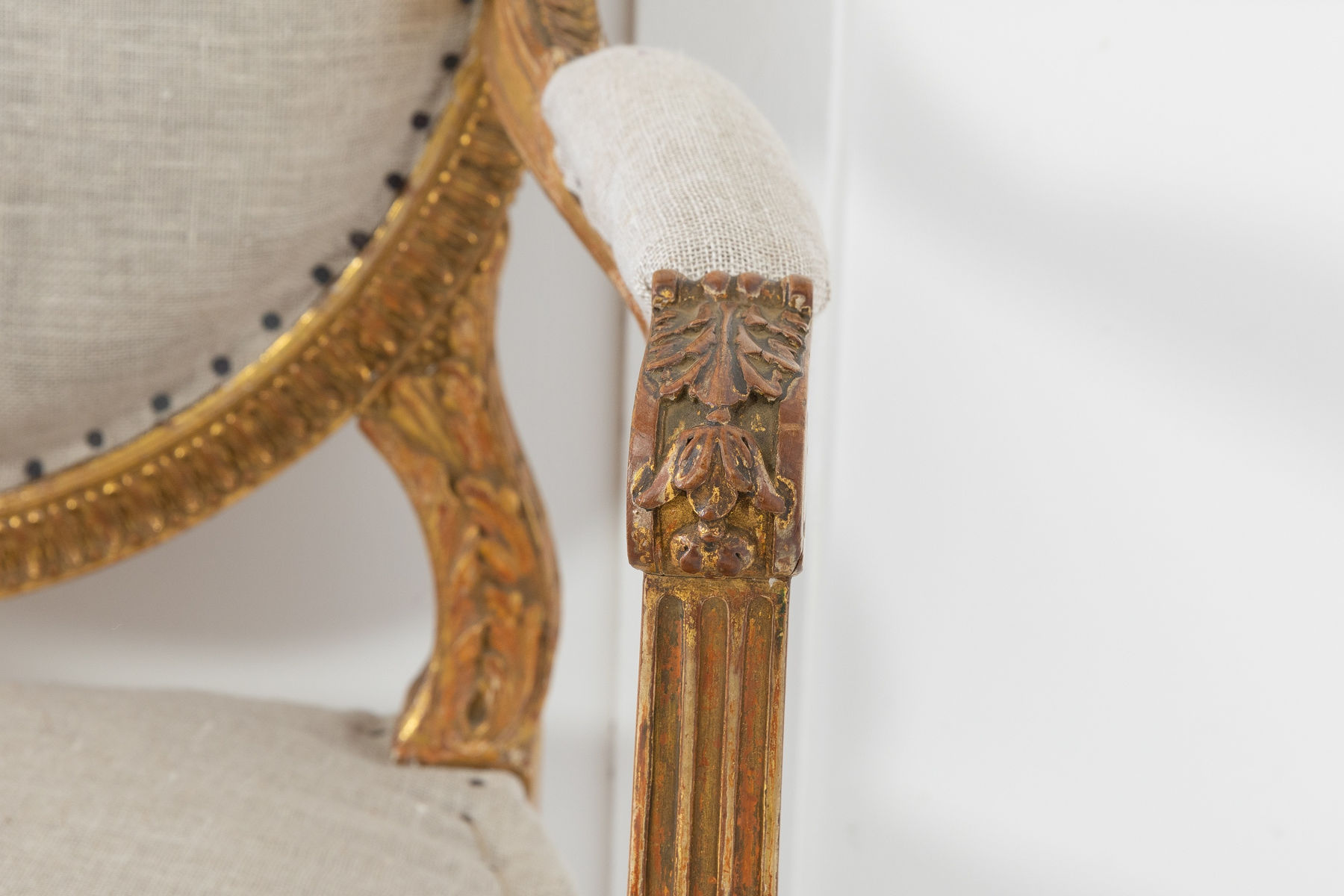 Pair of 1920s French Gilt Carved Wood Armchairs