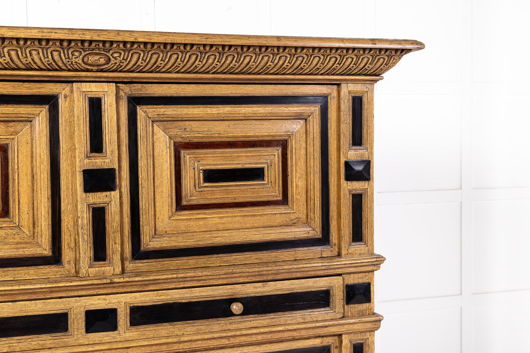 17th Century Dutch Oak, Ebony and Rosewood Cabinet