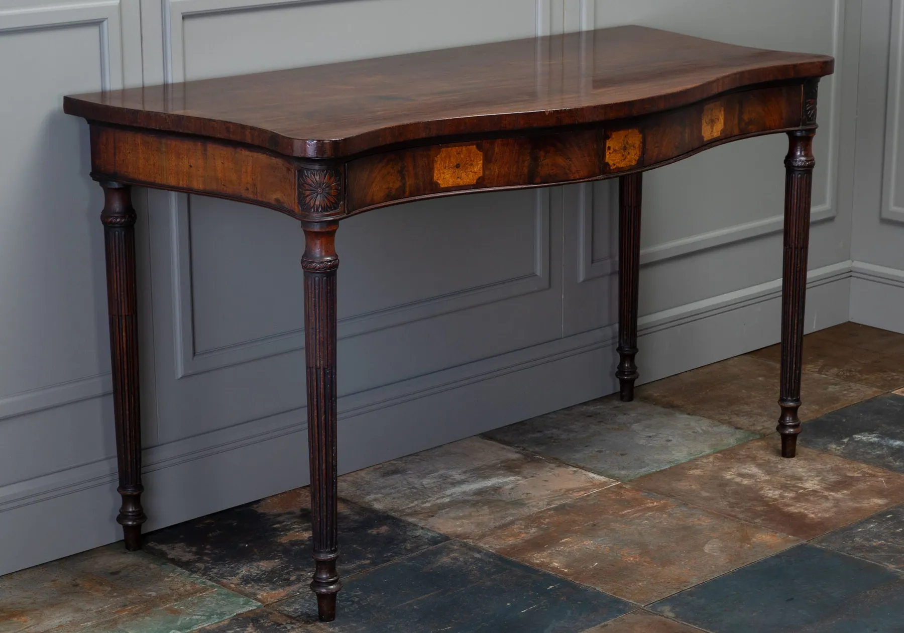 SOLD, George III Mahogany Serpentine Side/Serving Table