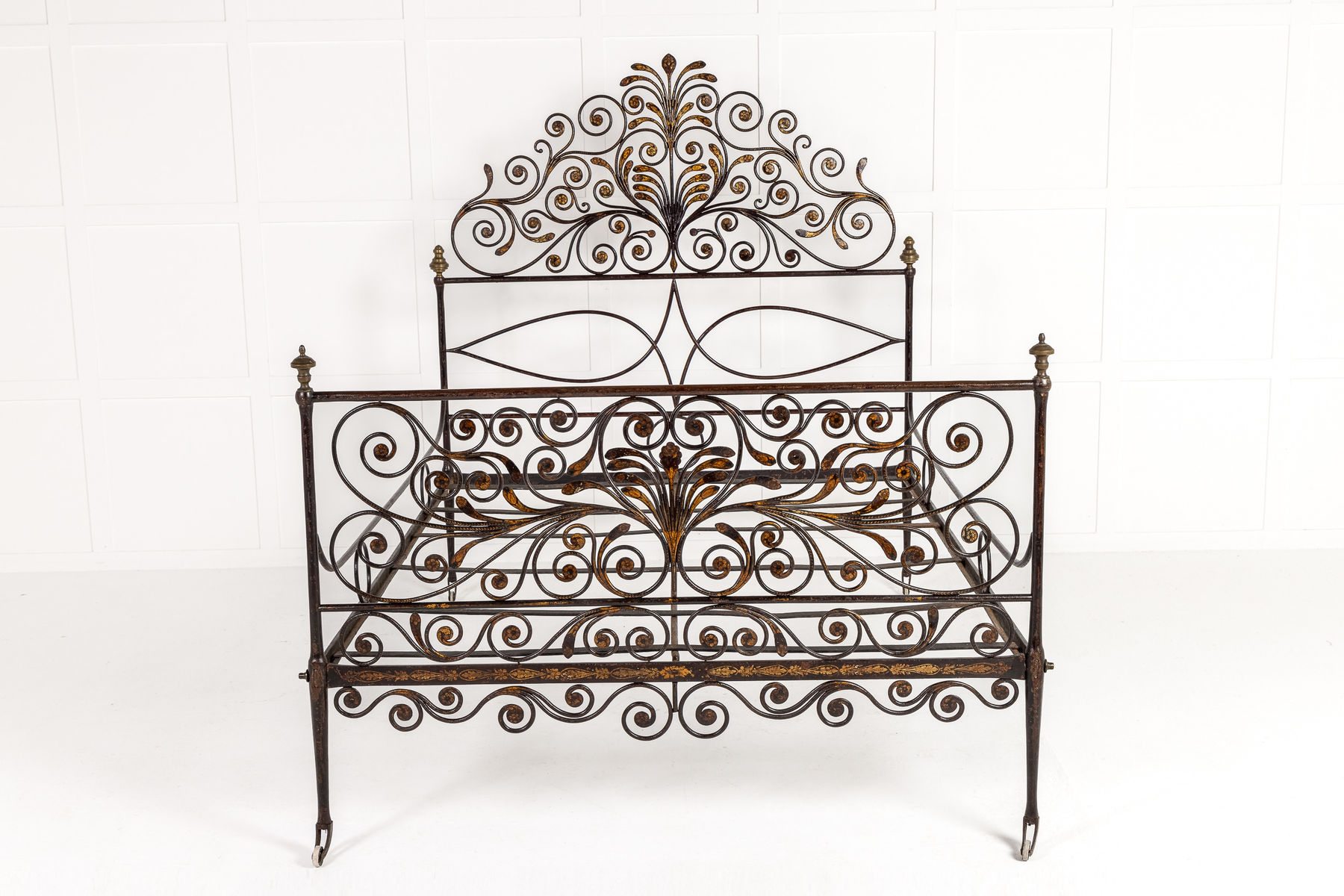 An Important Mid 19th Century Italian Wrought Iron Bed Frame
