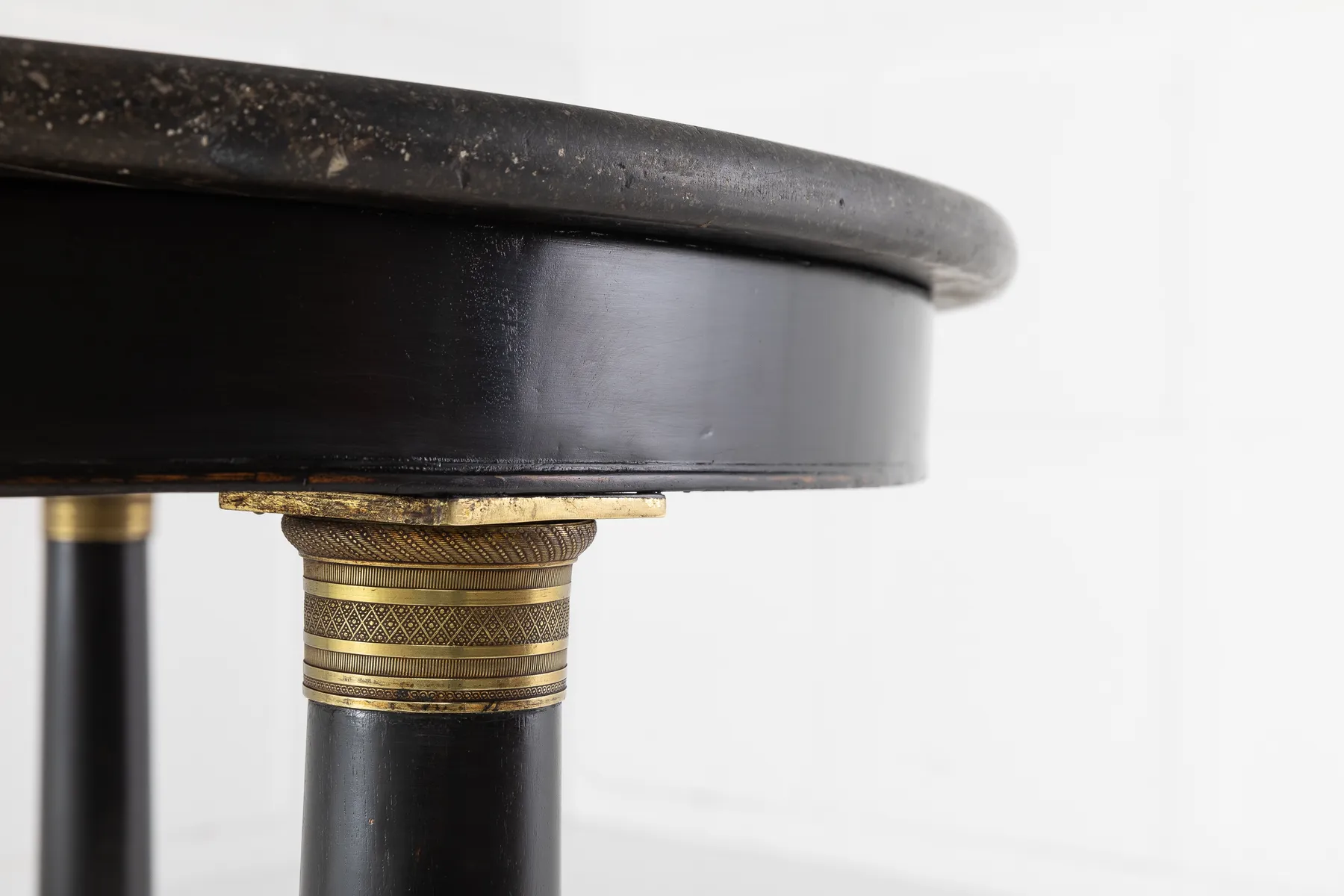 SOLD, 19th Century Ebonised Guéridon with Marble Top