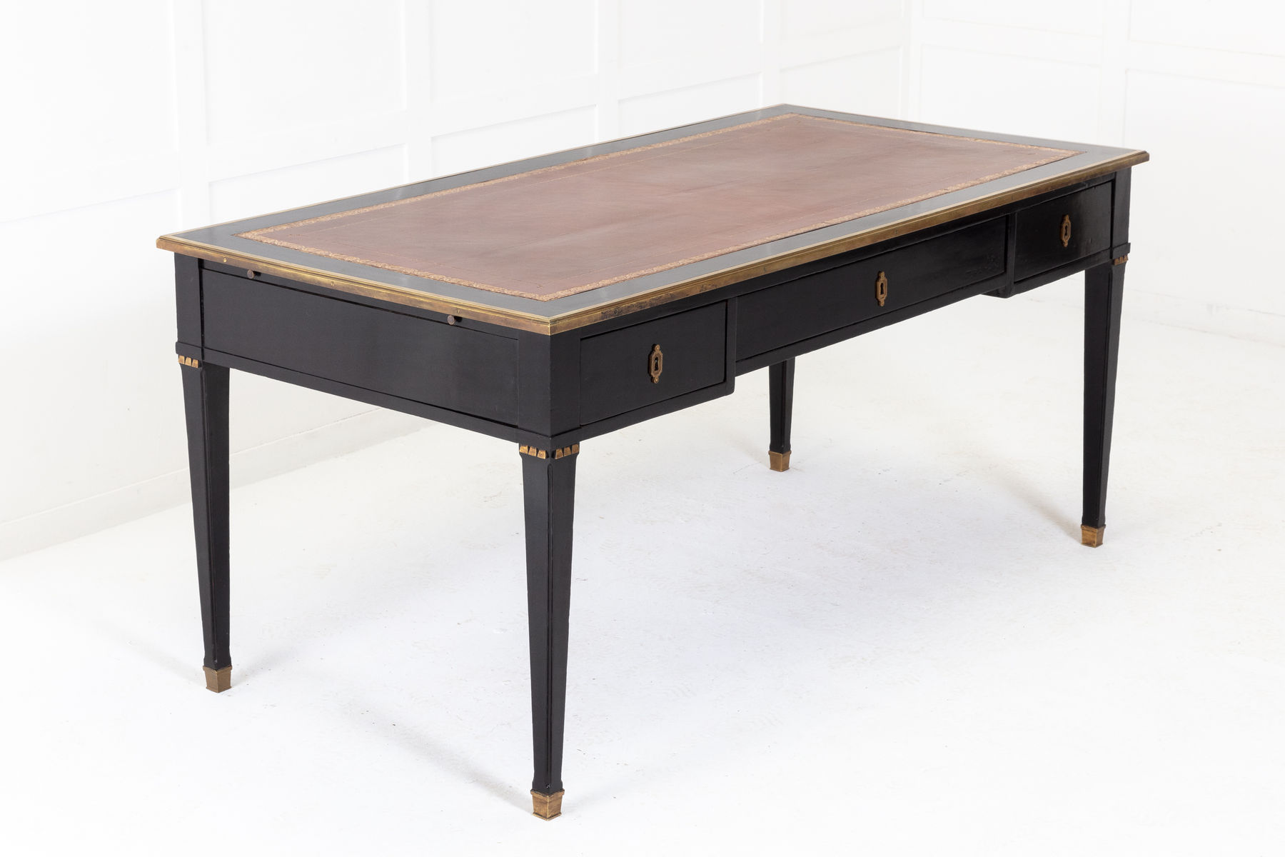 19th Century French Ebonised Bureau Plat