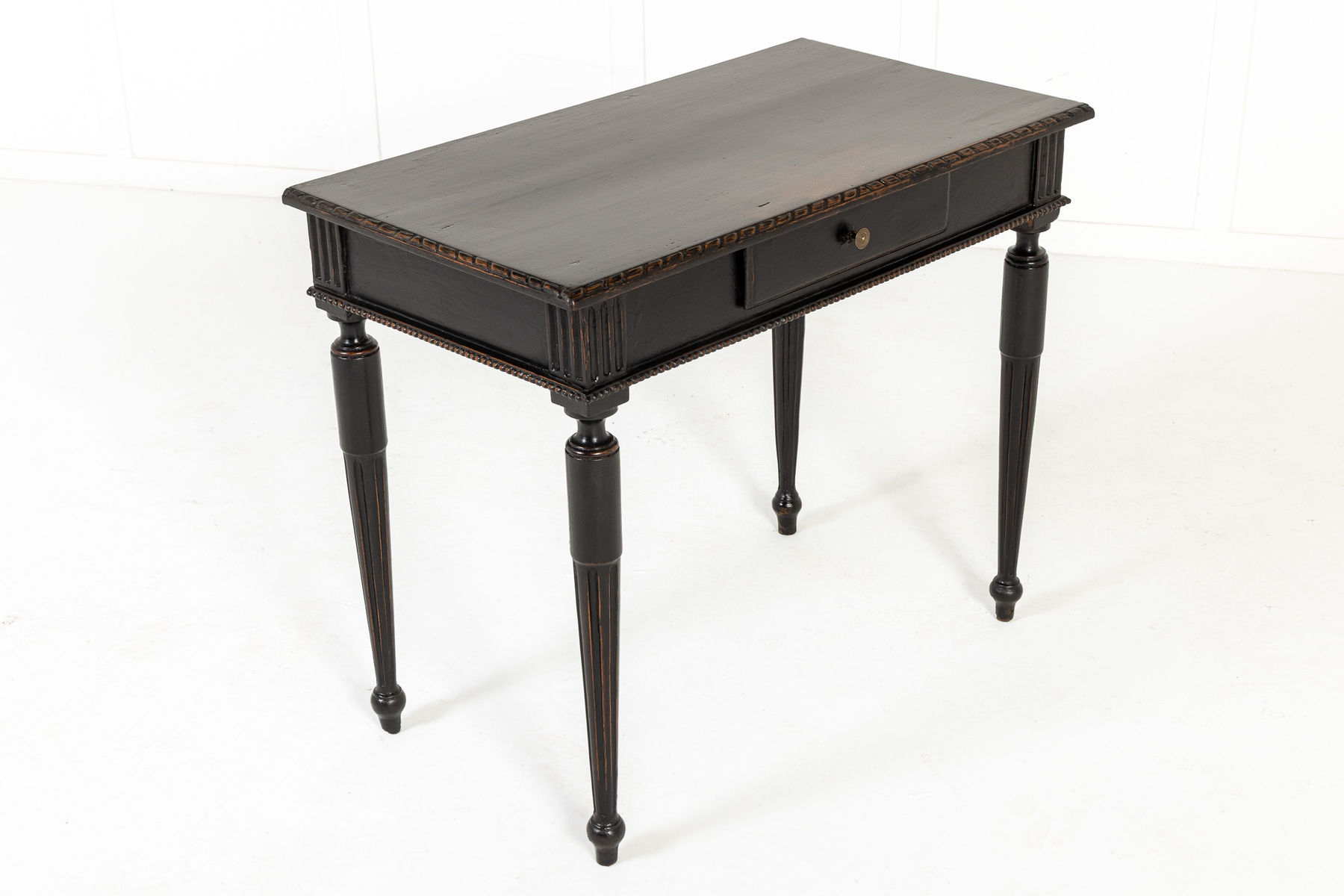 Pair of 18th Century Italian Ebonised Console Tables