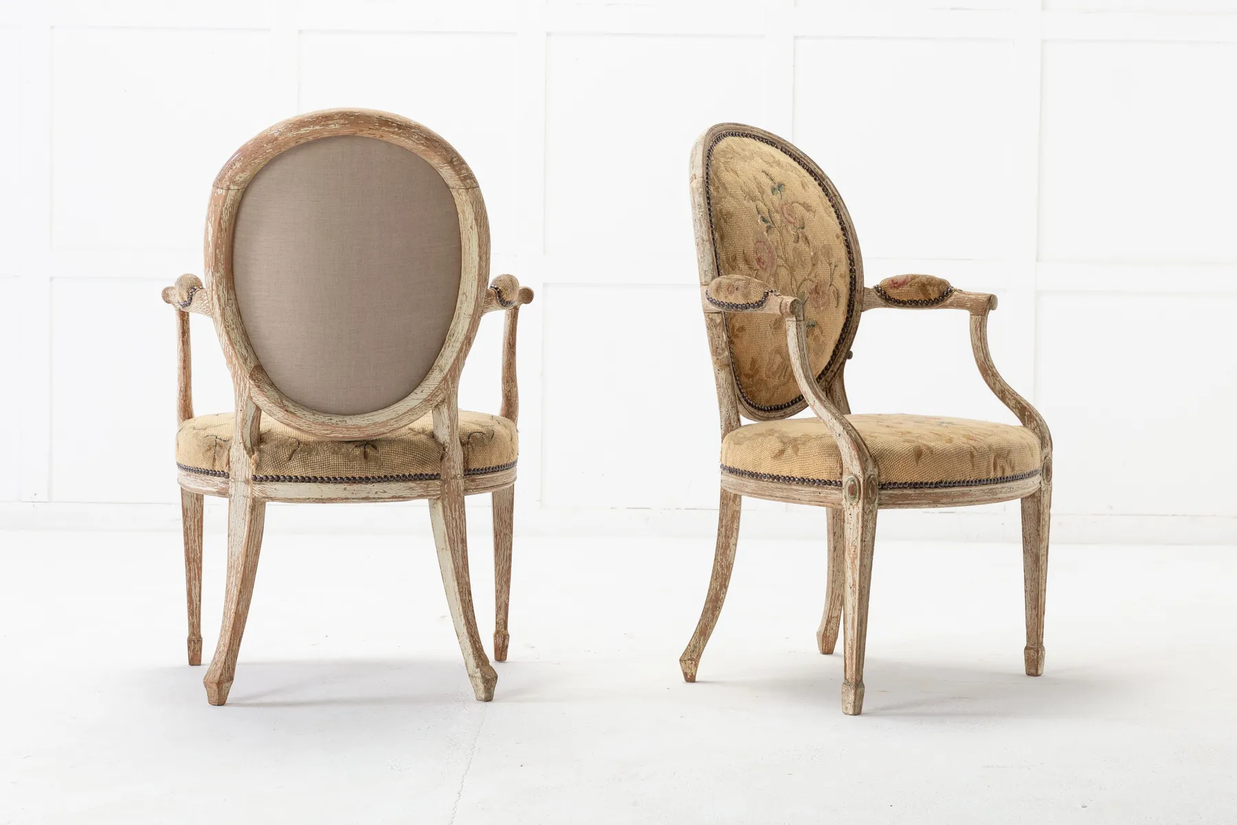 SOLD, Pair of 18th Century English Chairs with Original Paint