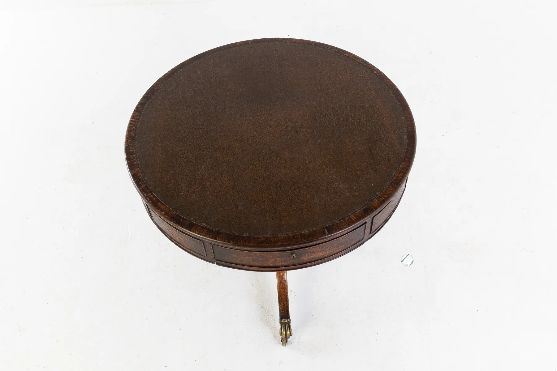 SOLD, 19th Century Regency Oak Drum Table