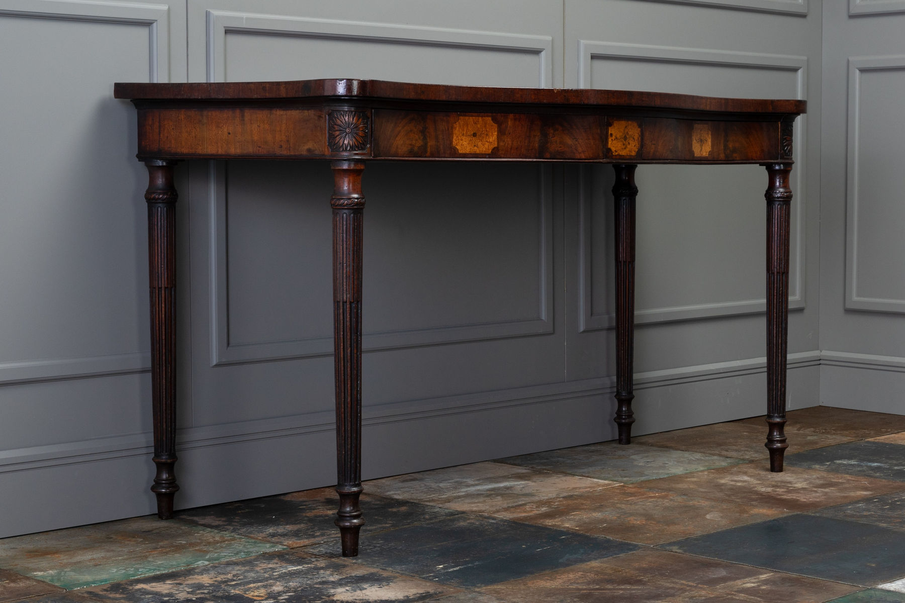 SOLD, George III Mahogany Serpentine Side/Serving Table