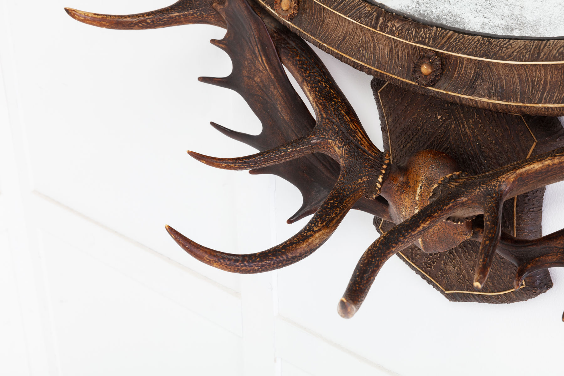 SOLD, 19th Century Oval Antler Mirror