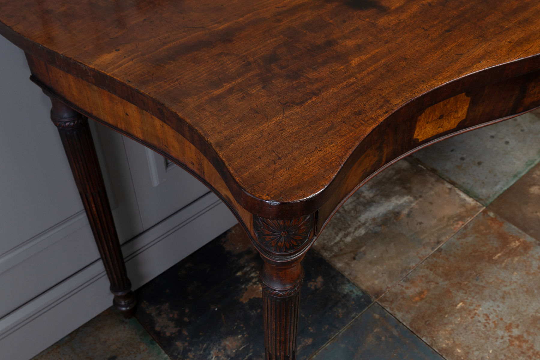 George III Mahogany Serpentine Side/Serving Table