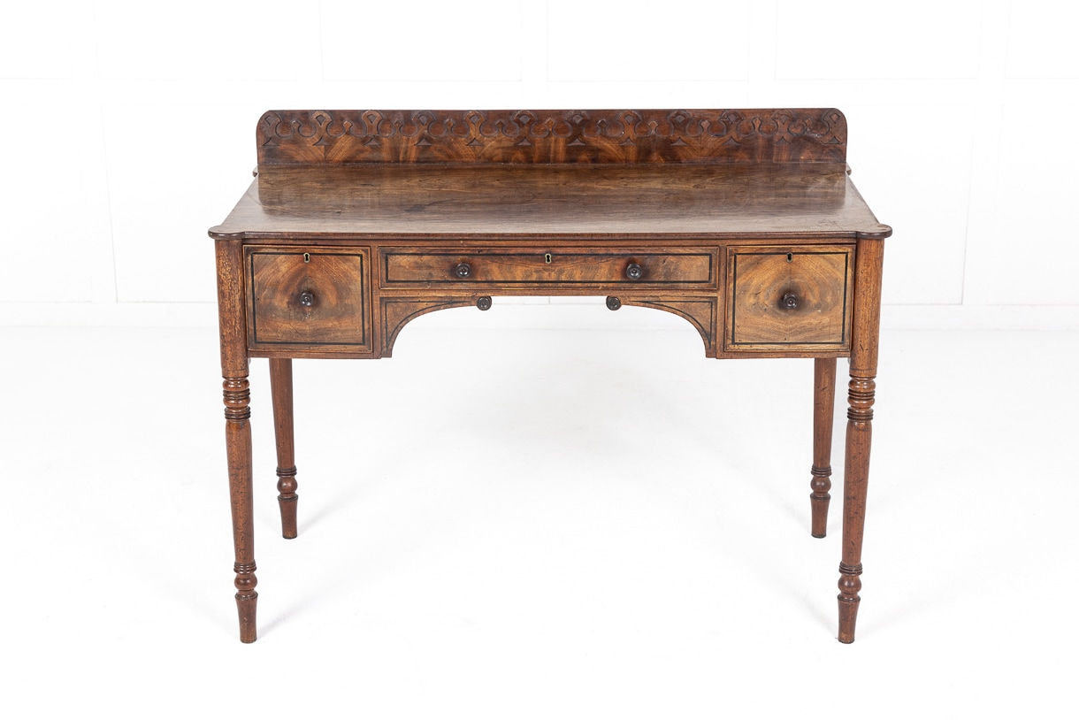 Early 19th Century English Regency Mahogany Desk/Dressing Table