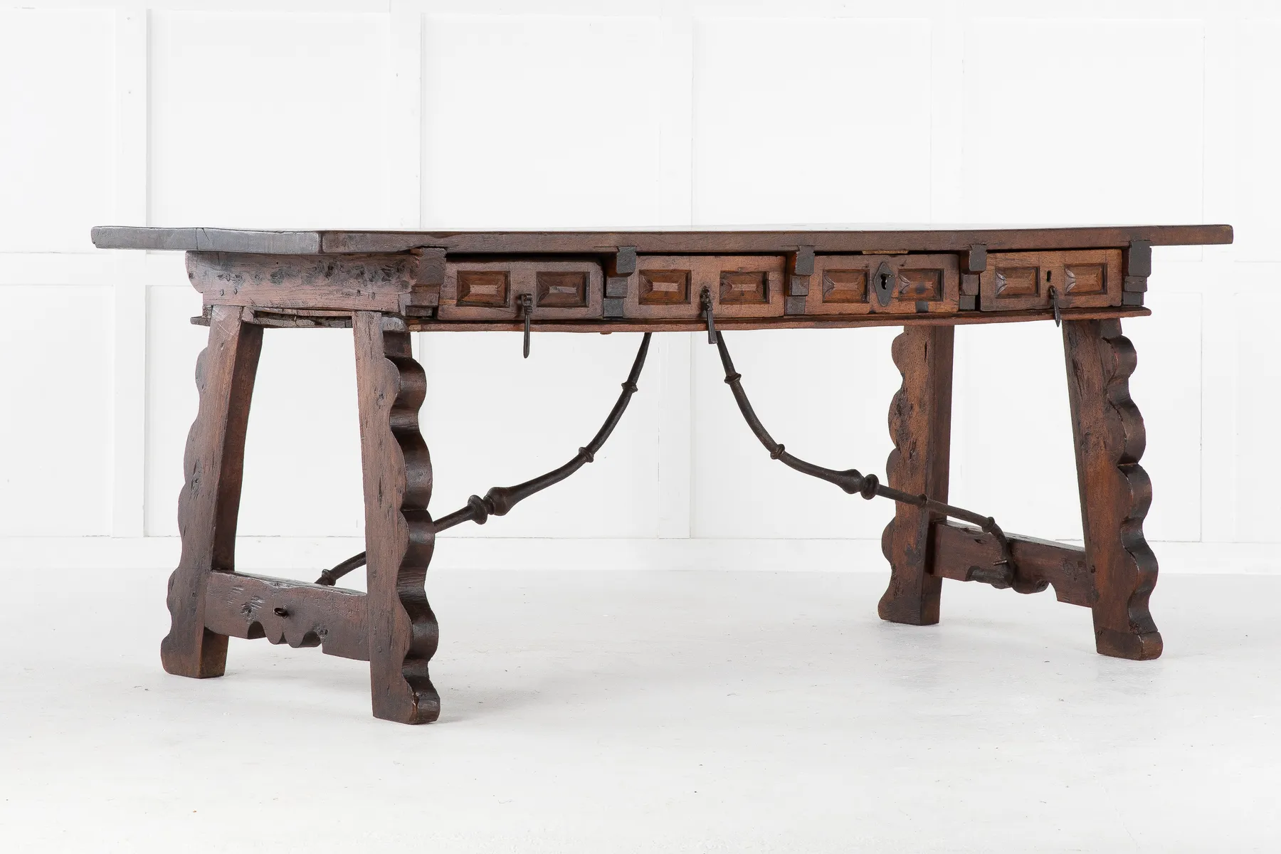 SOLD, Early 18th Century Walnut Spanish Desk/Serving Table
