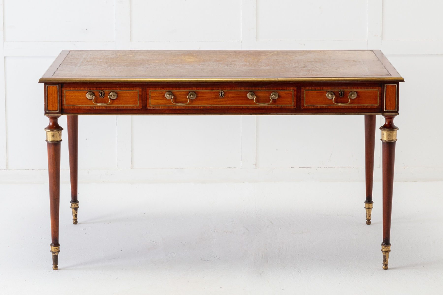 SOLD, English Mahogany & Satinwood Writing Table