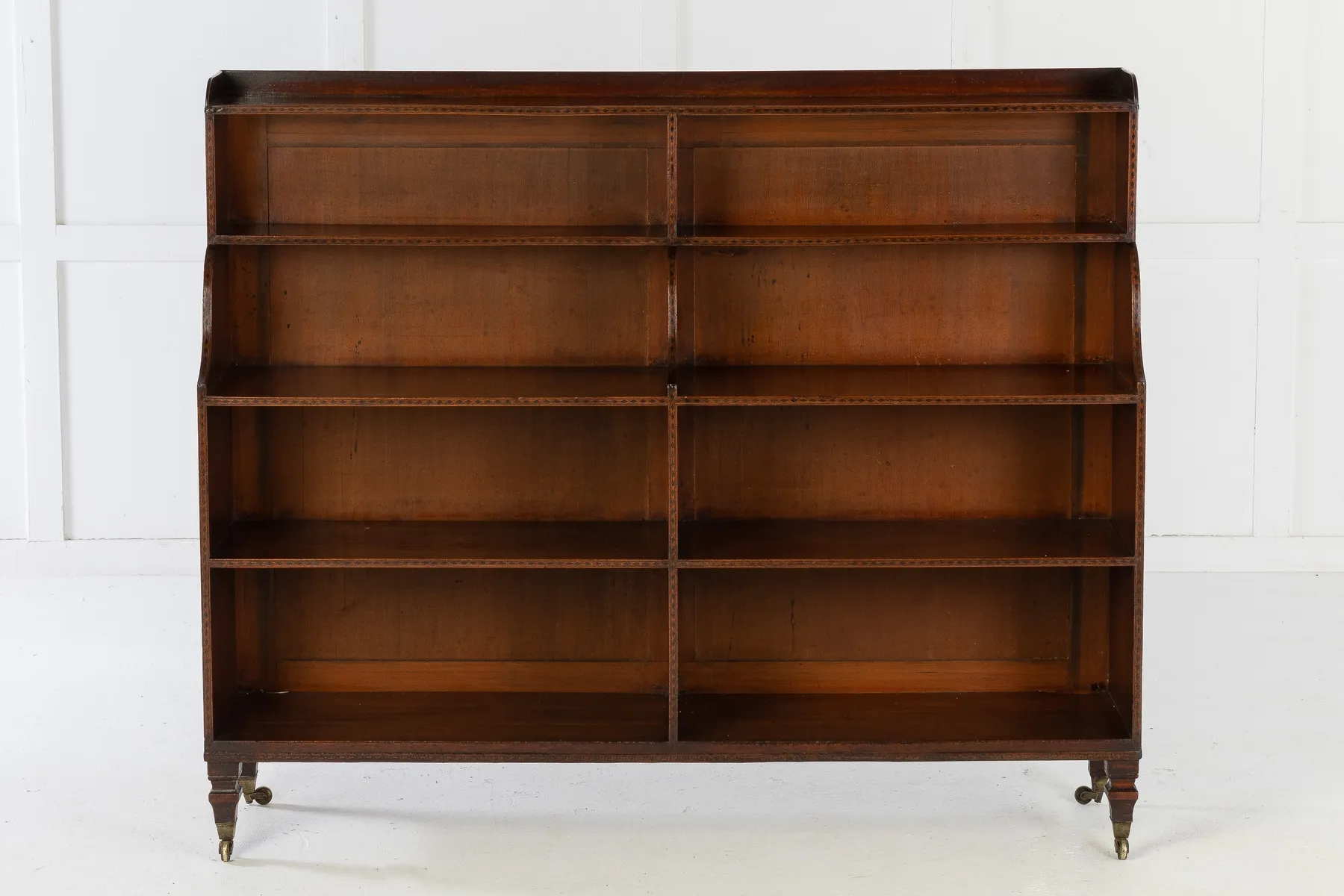 SOLD, 19th Century English Regency Mahogany Waterfall Bookcase