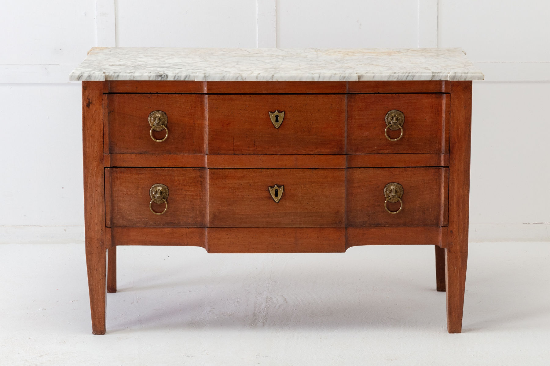 SOLD, 18th Century French Walnut Chest of Drawers with Marble Top