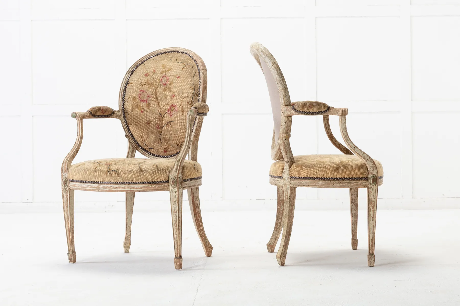 SOLD, Pair of 18th Century English Chairs with Original Paint