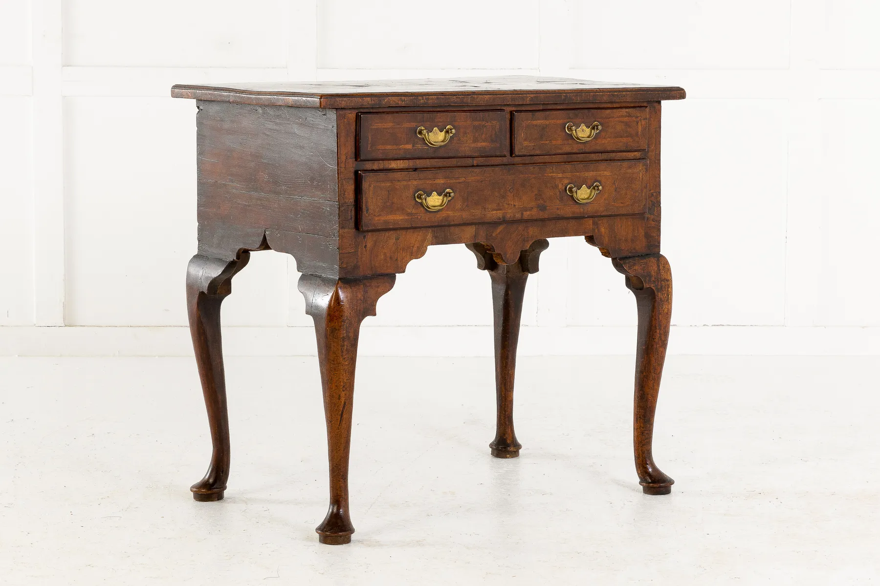 SOLD, George I Walnut Cabriole Leg Lowboy