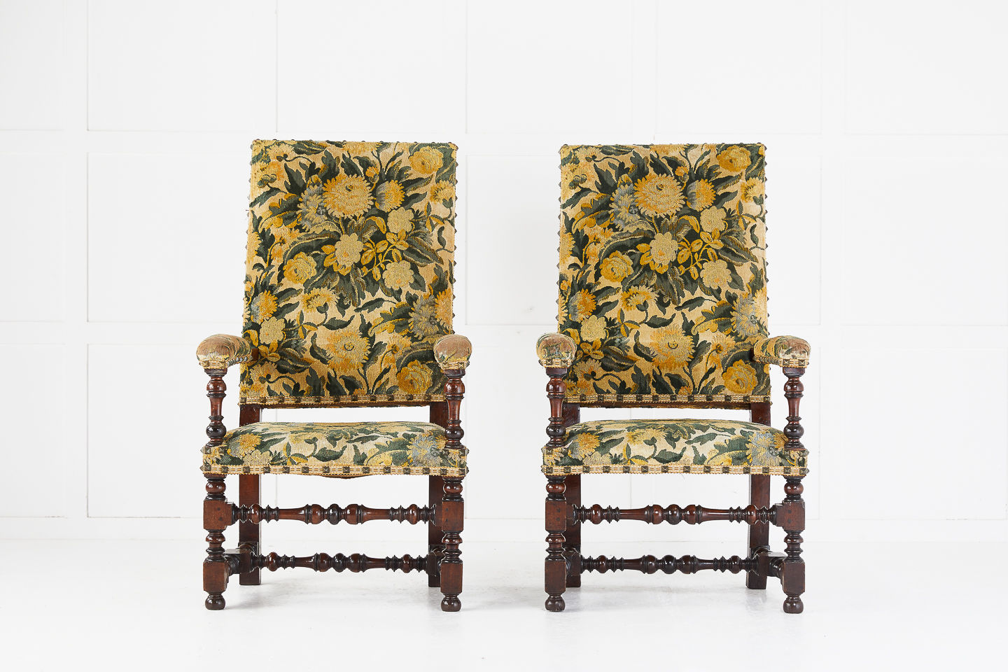 Pair of French 19th Century Tapestry Armchairs
