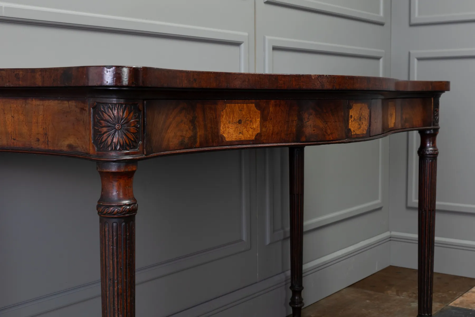 SOLD, George III Mahogany Serpentine Side/Serving Table