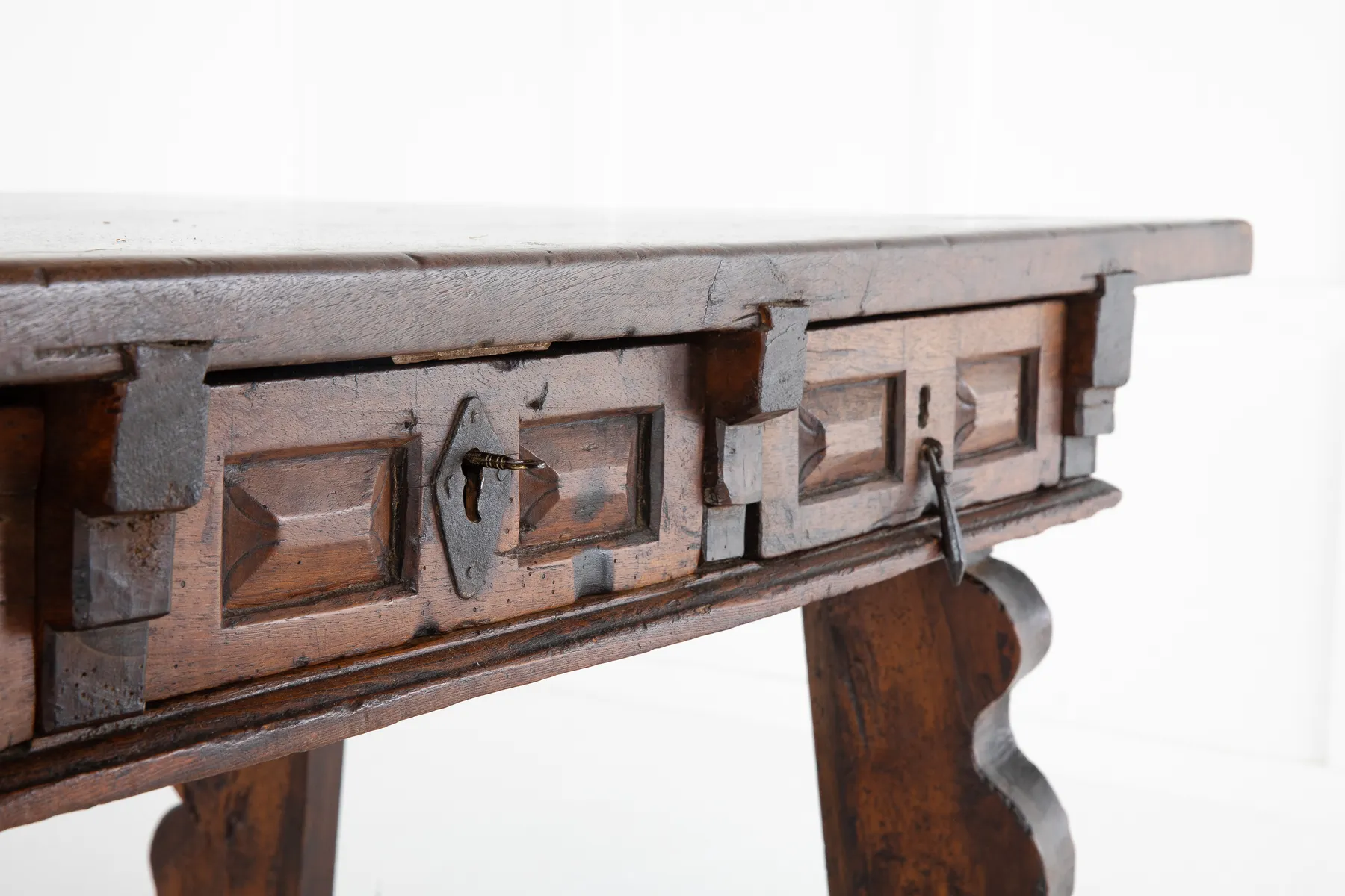 SOLD, Early 18th Century Walnut Spanish Desk/Serving Table