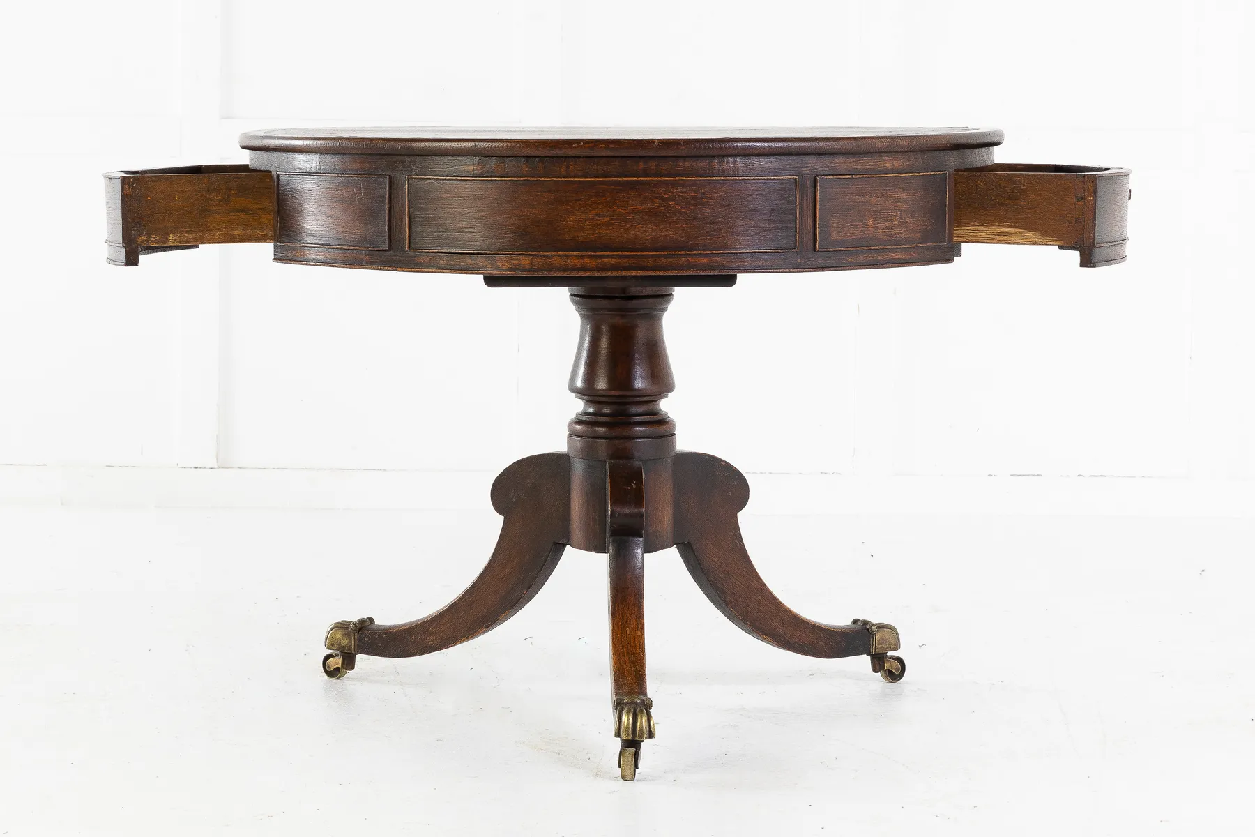SOLD, 19th Century Regency Oak Drum Table