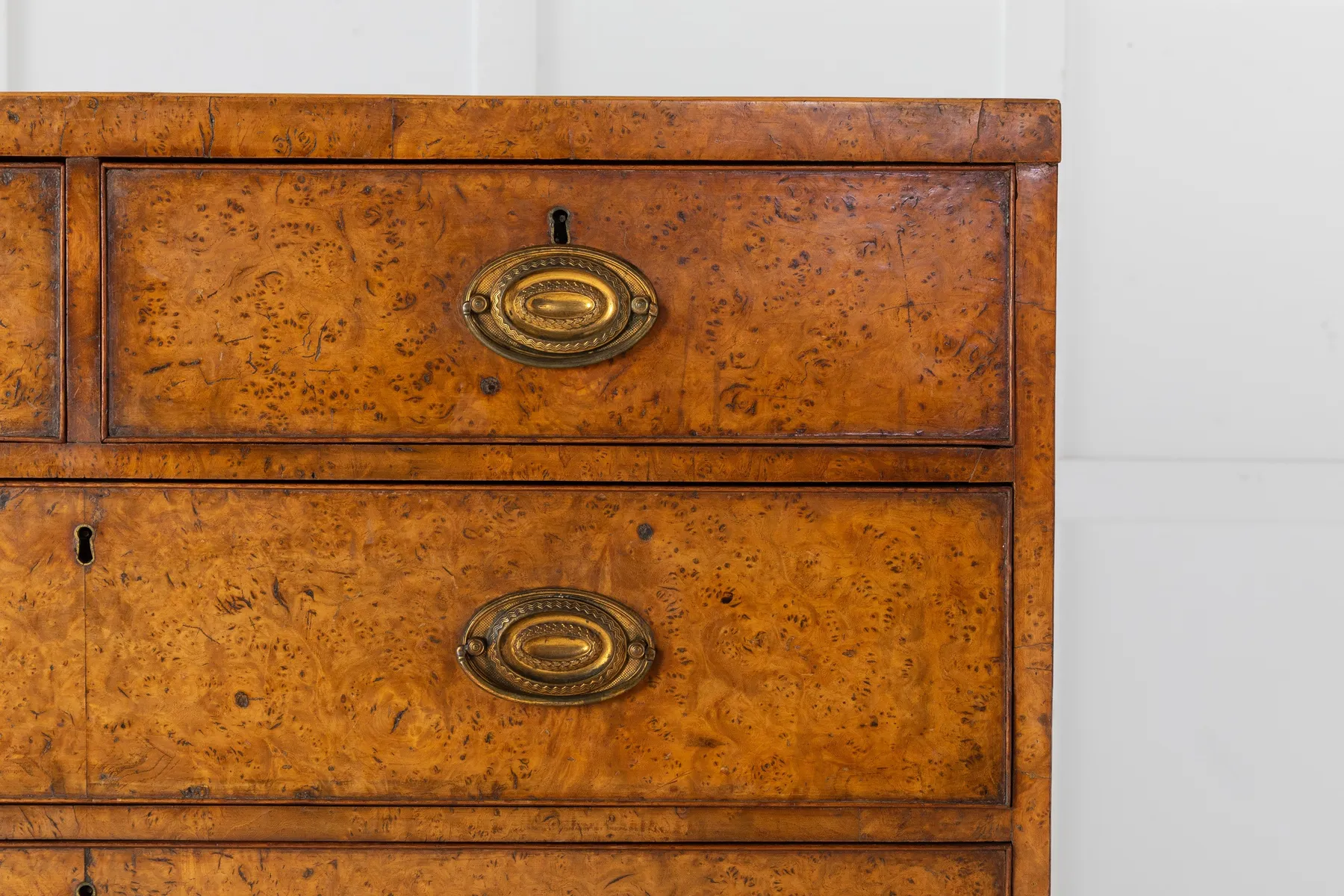 SOLD, 19th Century Regency Birds Eye Maple Chest of Drawers