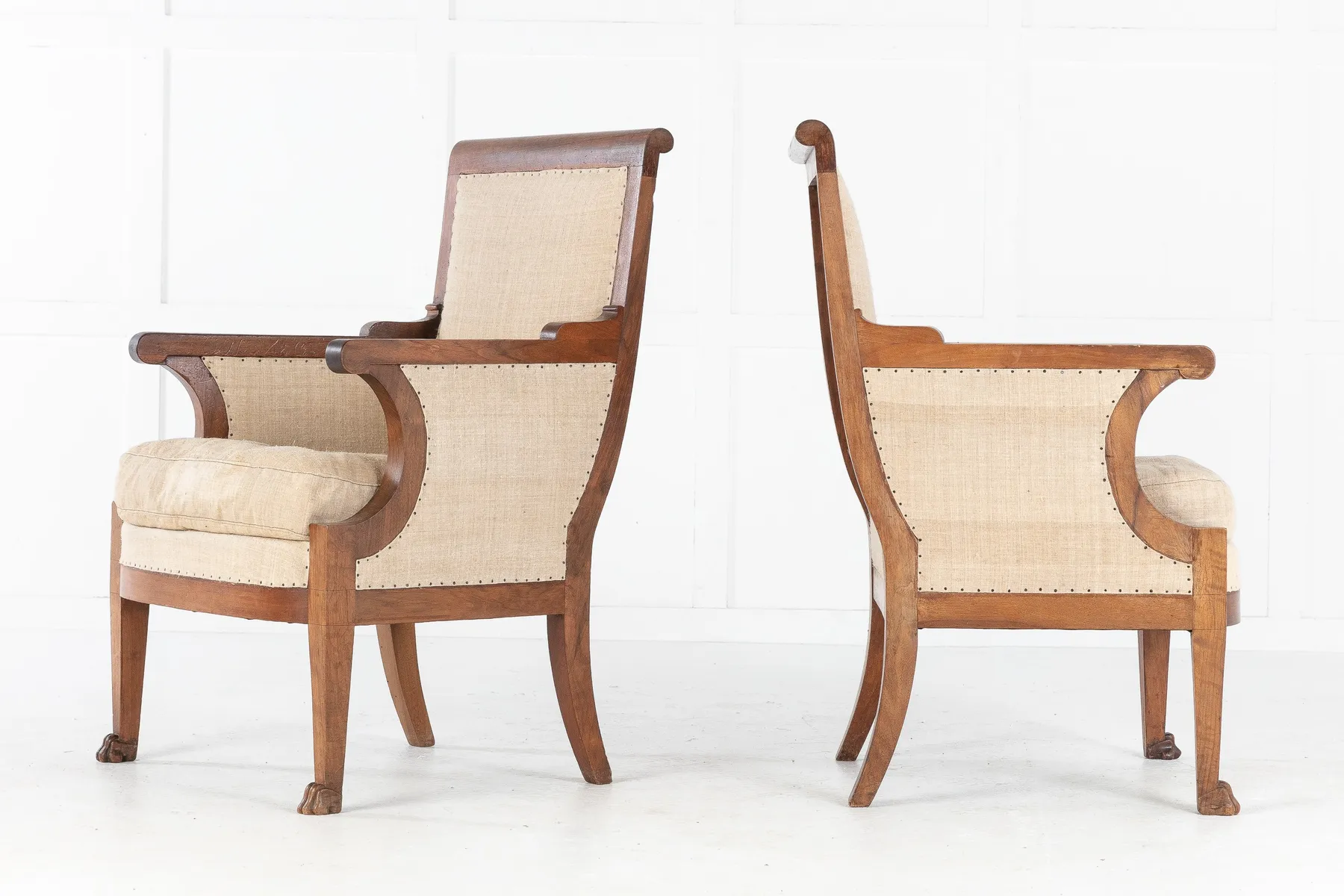 SOLD, Pair of 19th Century French Walnut Armchairs
