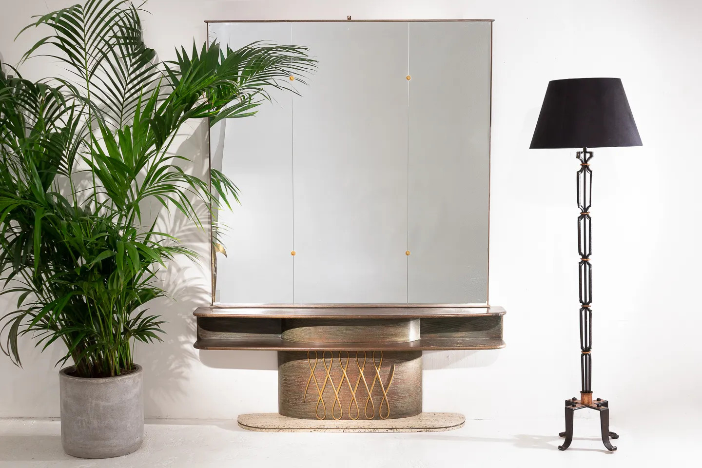 Rare 1960s Italian Console And Mirror