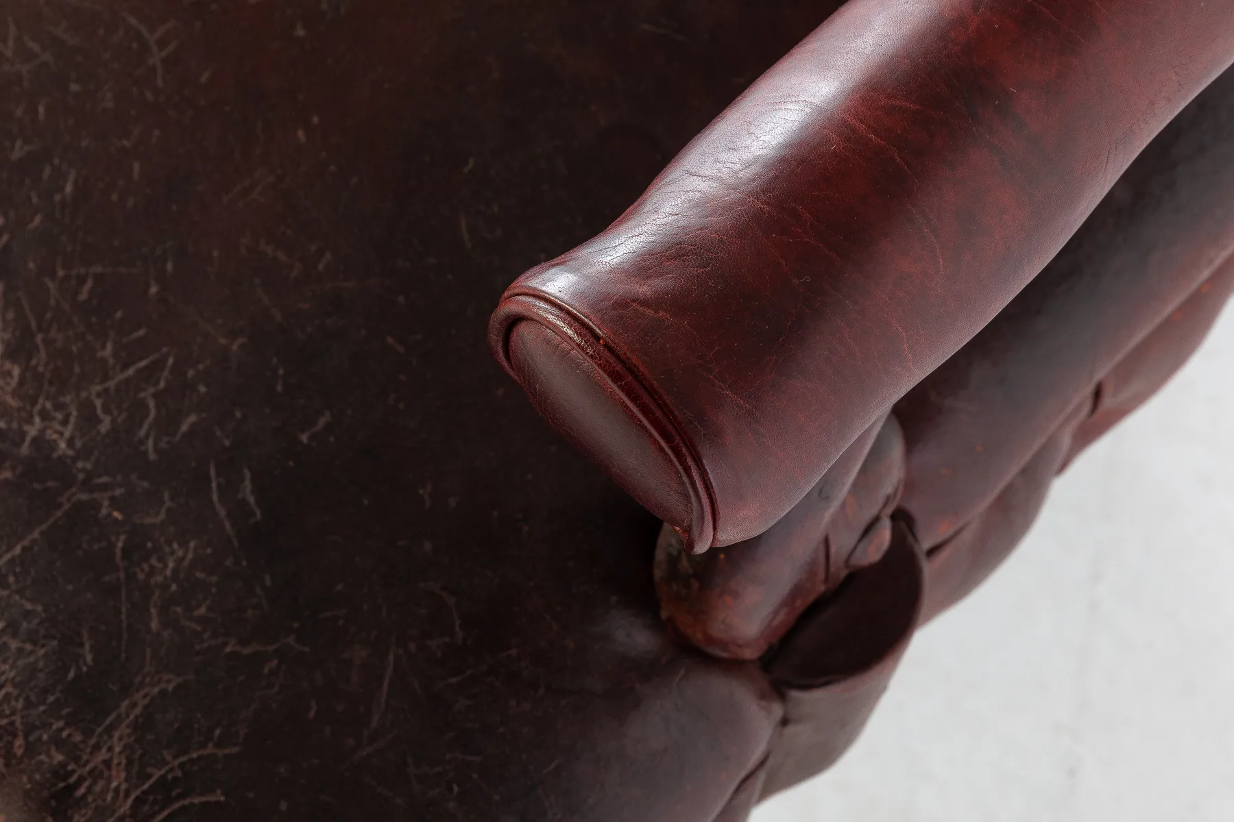 SOLD, 19th Century Mahogany and Leather Armchair