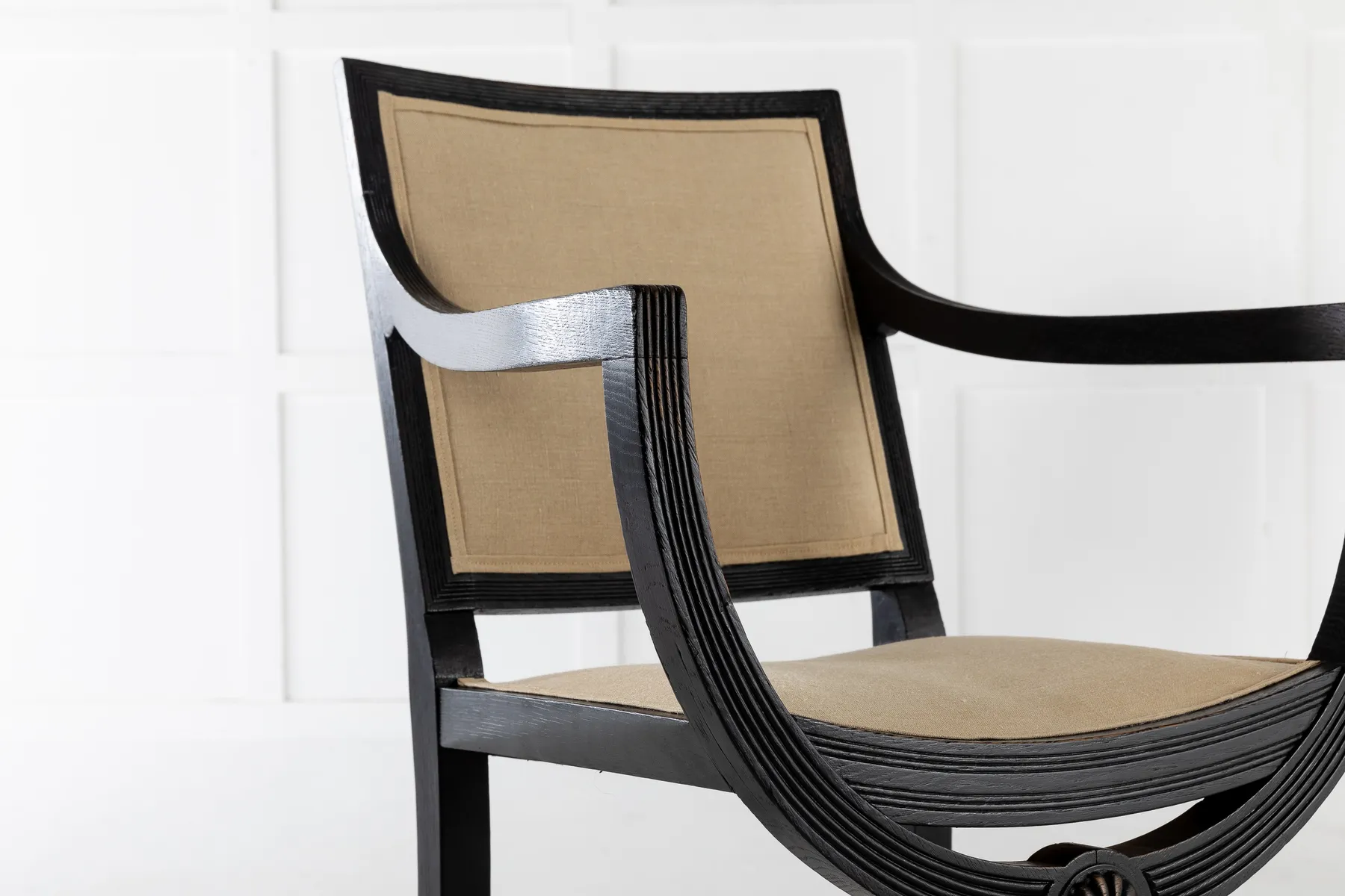 SOLD, Pair of 19th Century English Ebonised Armchairs