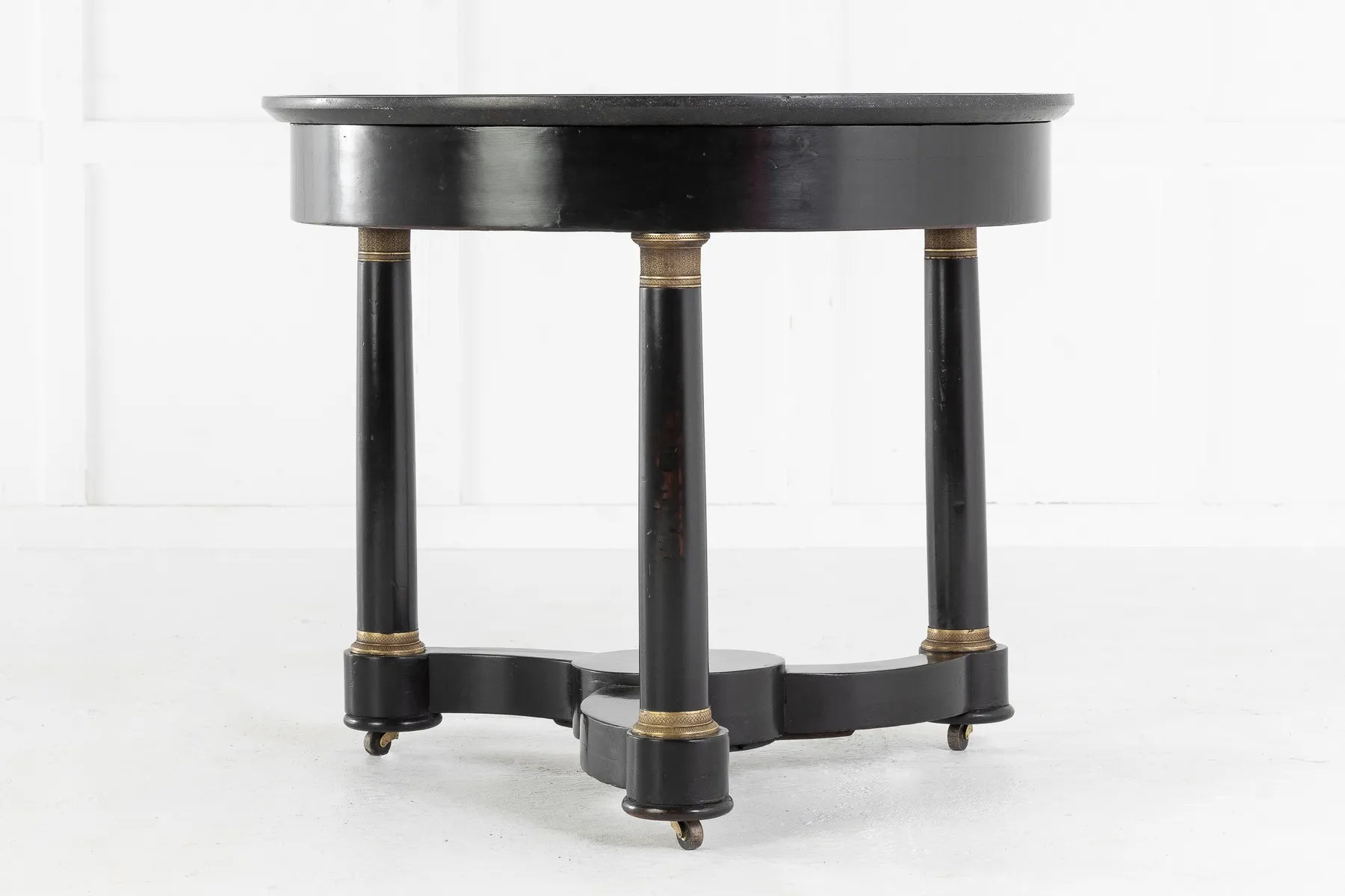 SOLD, 19th Century Ebonised Guéridon with Marble Top