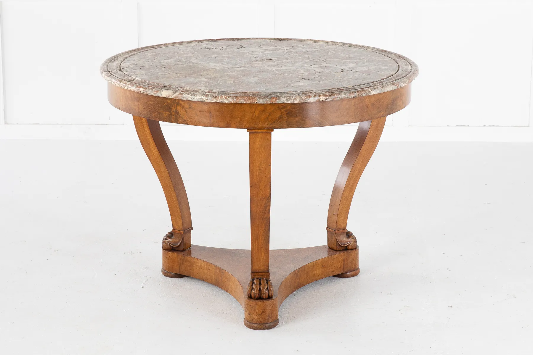 SOLD, 19th Century Walnut Guéridon with Marble Top