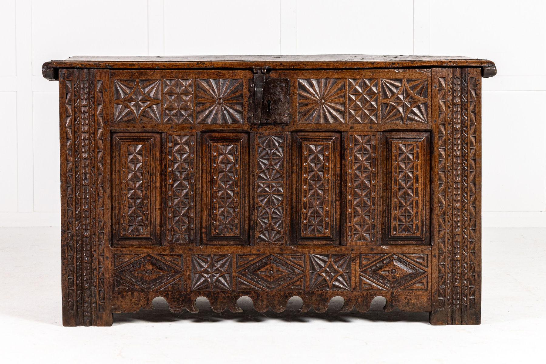 Late 17th Century Carved Oak Coffer