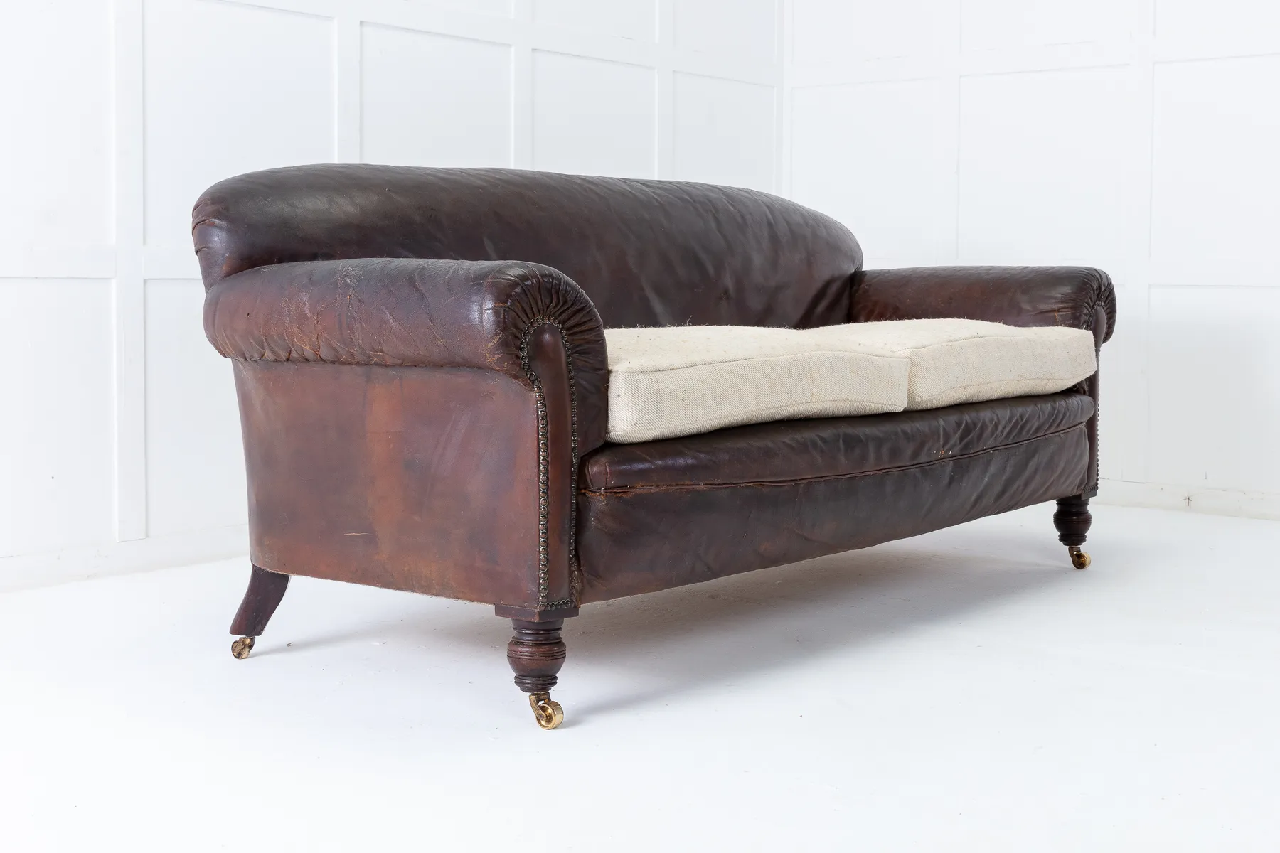 SOLD, 1920s English Leather Sofa
